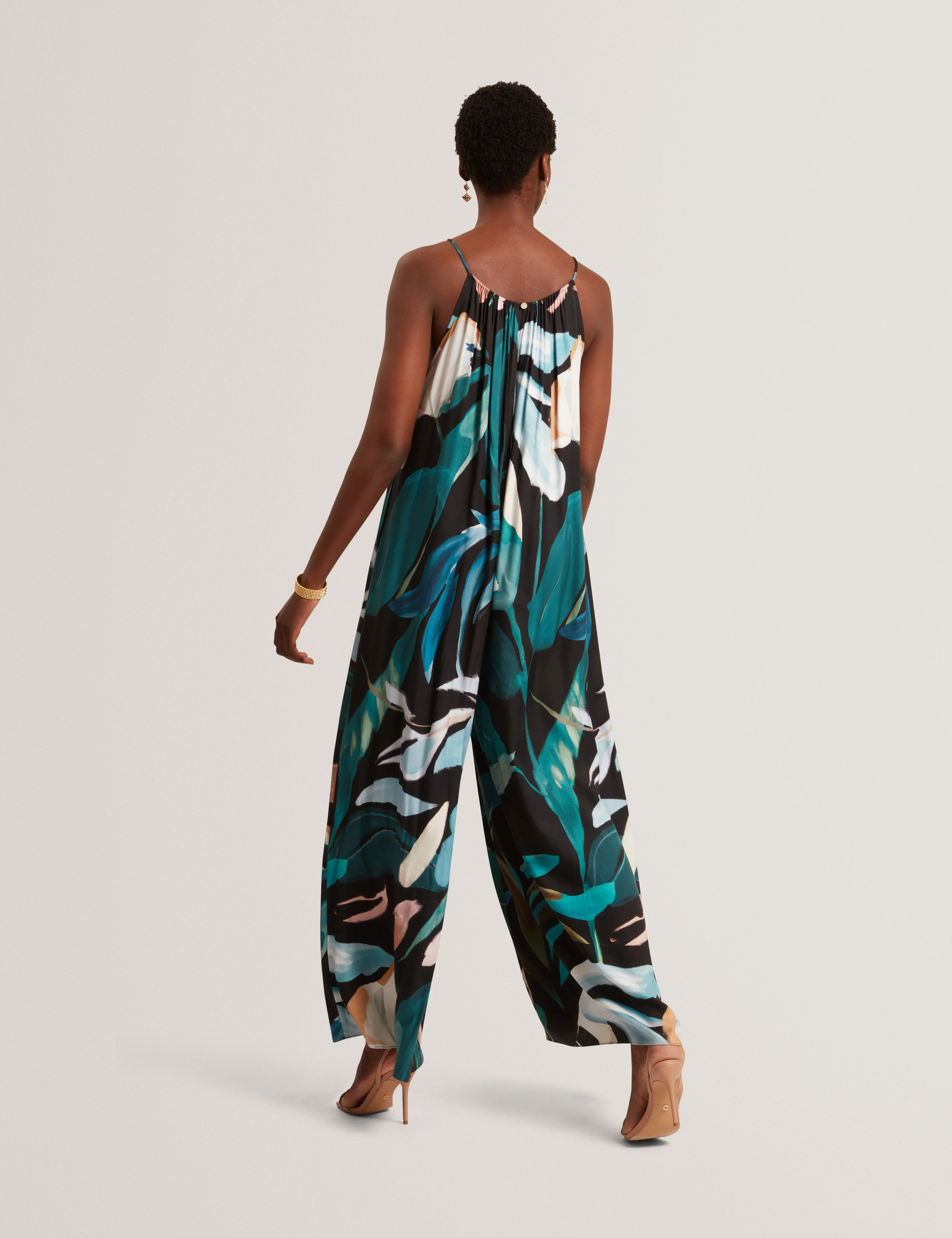 Eskaa Halter Neck Wide Leg Jumpsuit Black