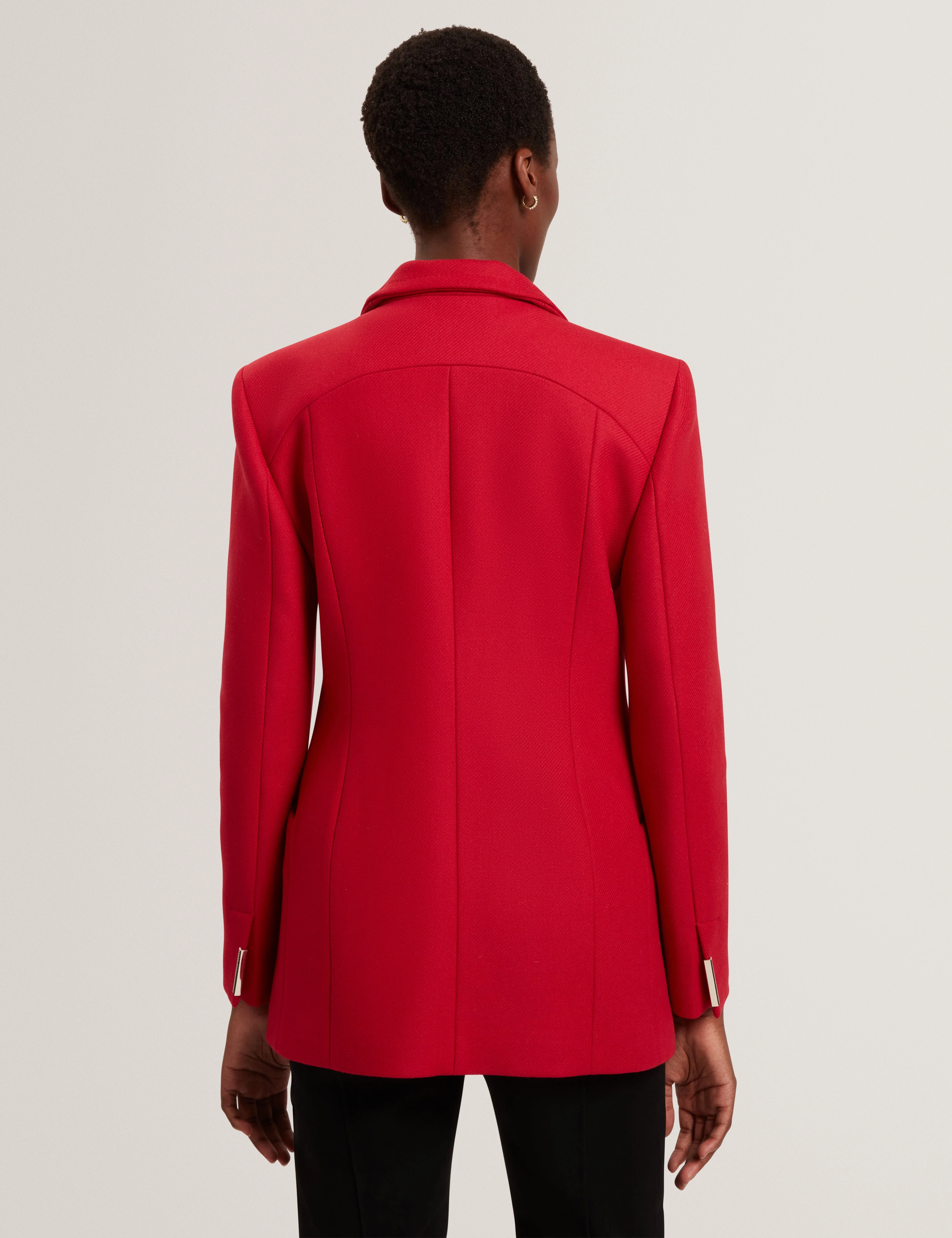 Evigna Double Faced Wool Short Sculpted Wrap Coat Dk-Red - Image 5