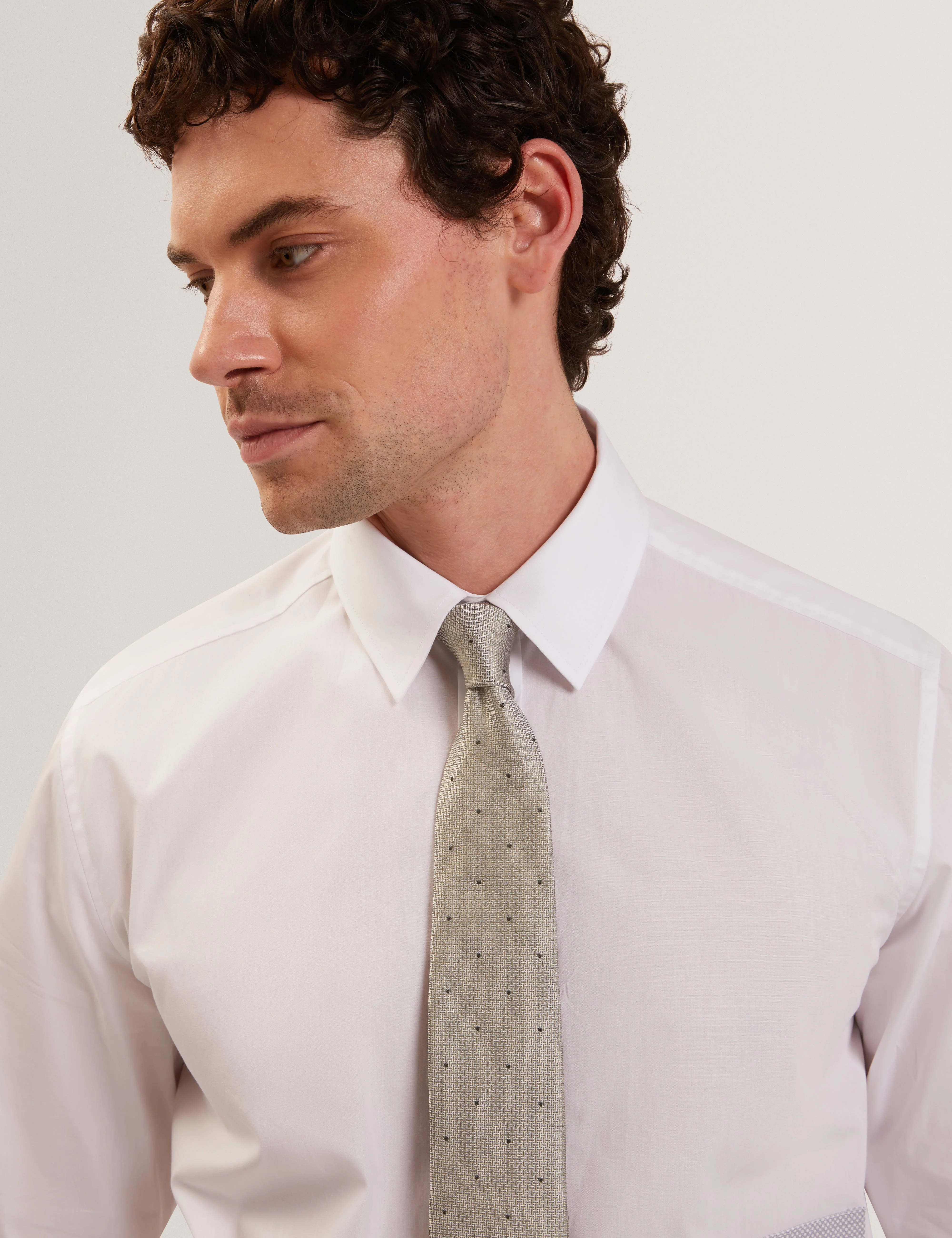 Ferrara Woven Spot Silk Tie Green - Image 2