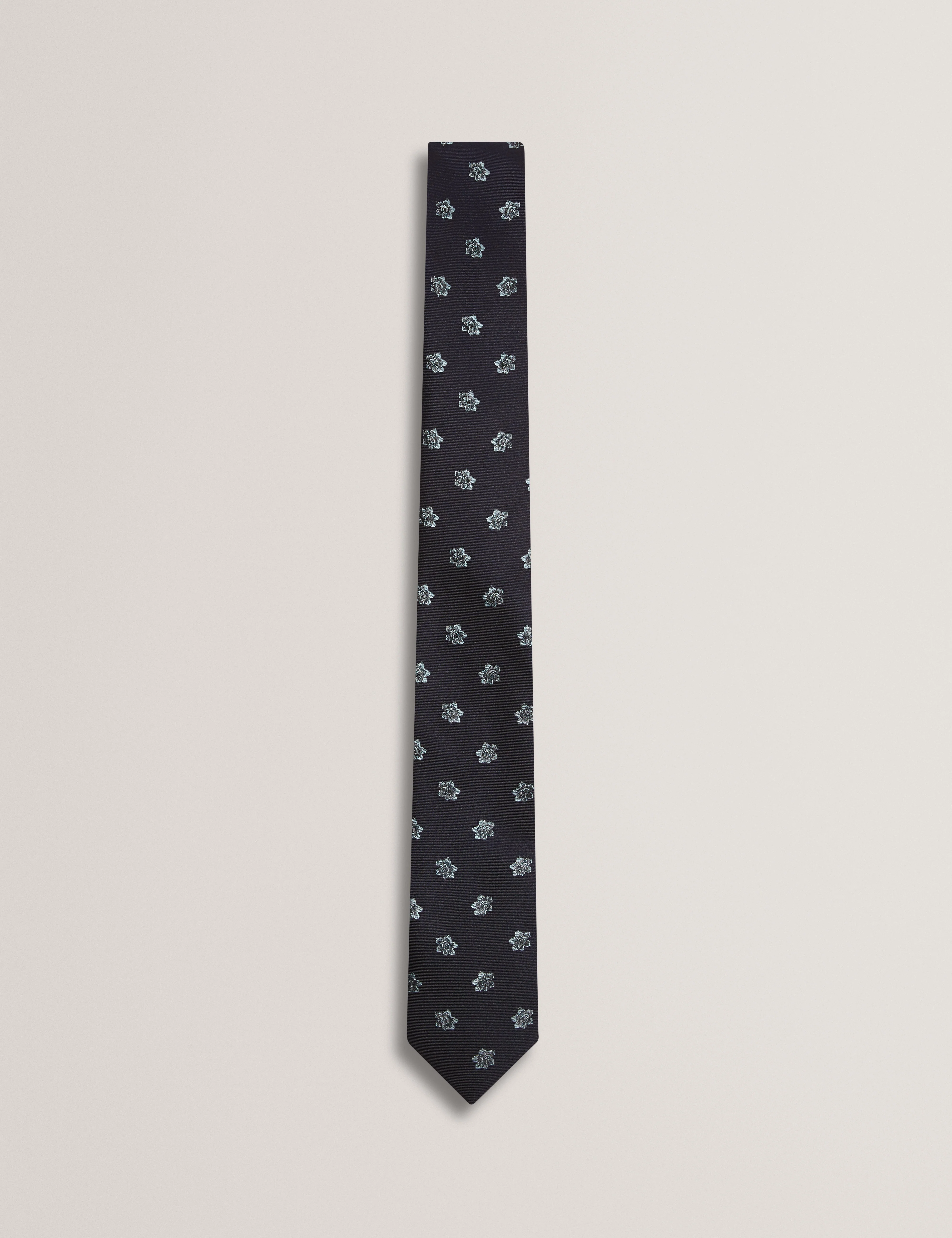 Firenza Ditsy Jacquard Floral Silk Tie Navy