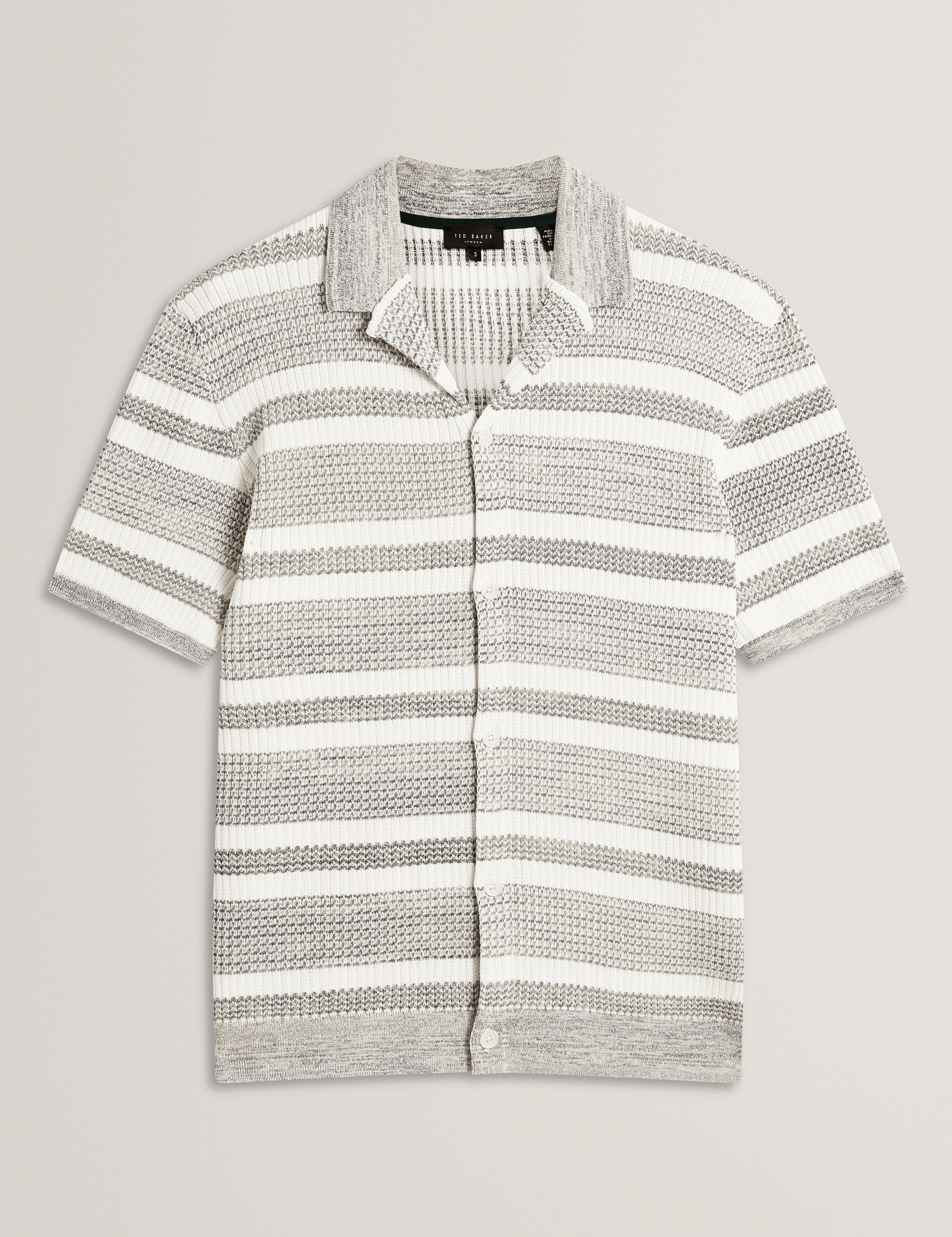 Flacks Short Sleeve Relaxed Fit Stripe Shirt White