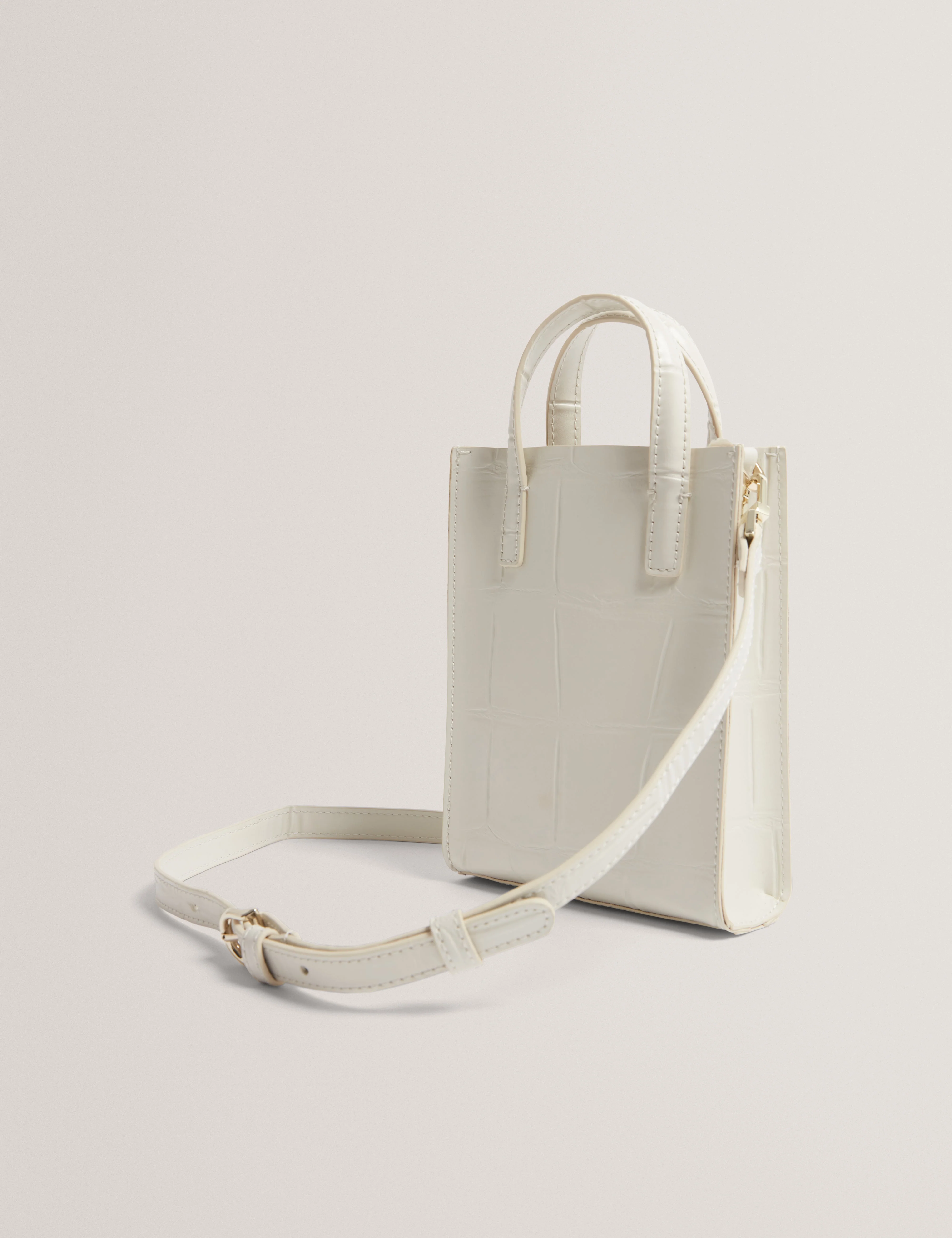 Gatocon Croc Effect Mini Icon Bag Ivory - Image 5