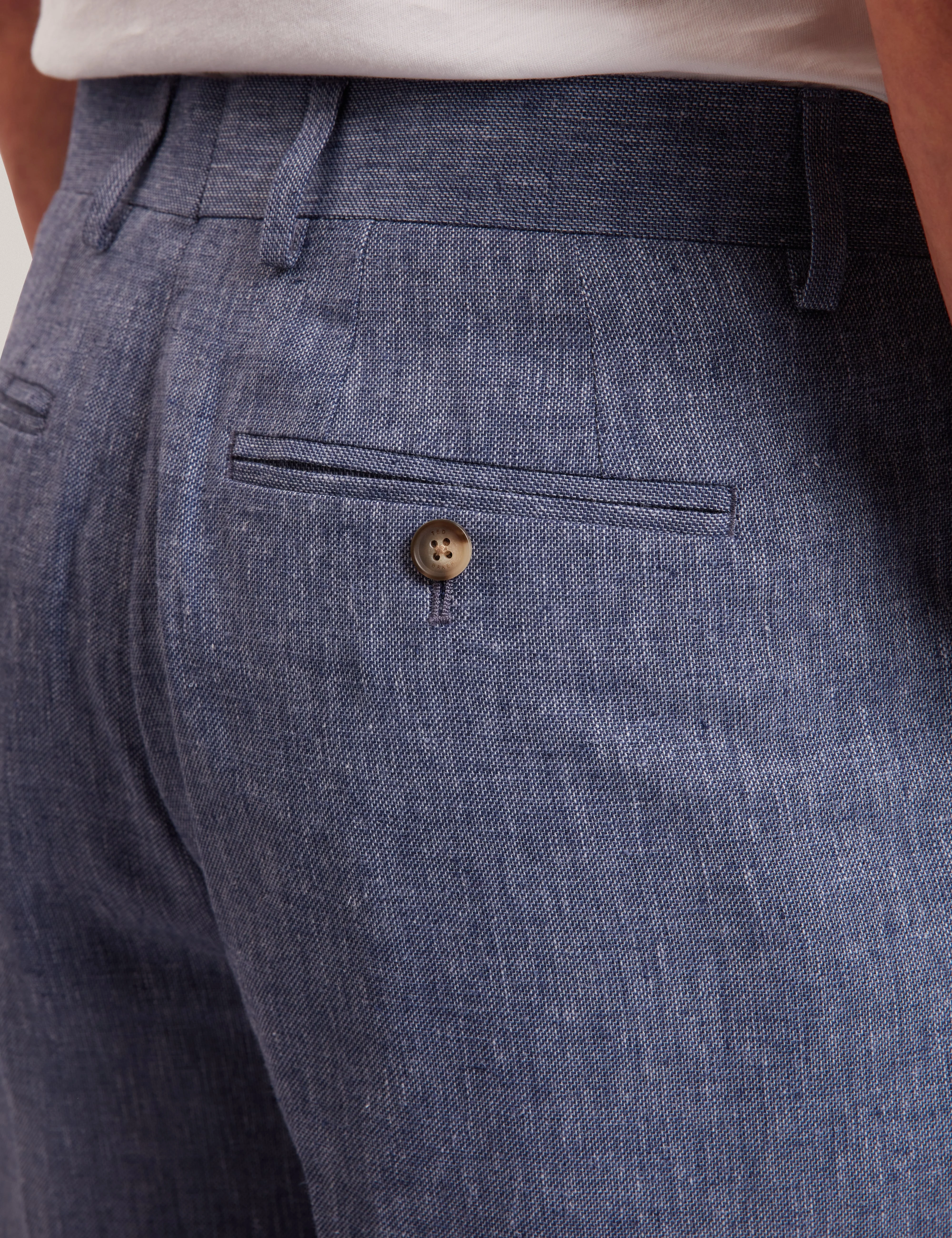 Givran Slim Fit Linen Blend Short Navy - Image 3