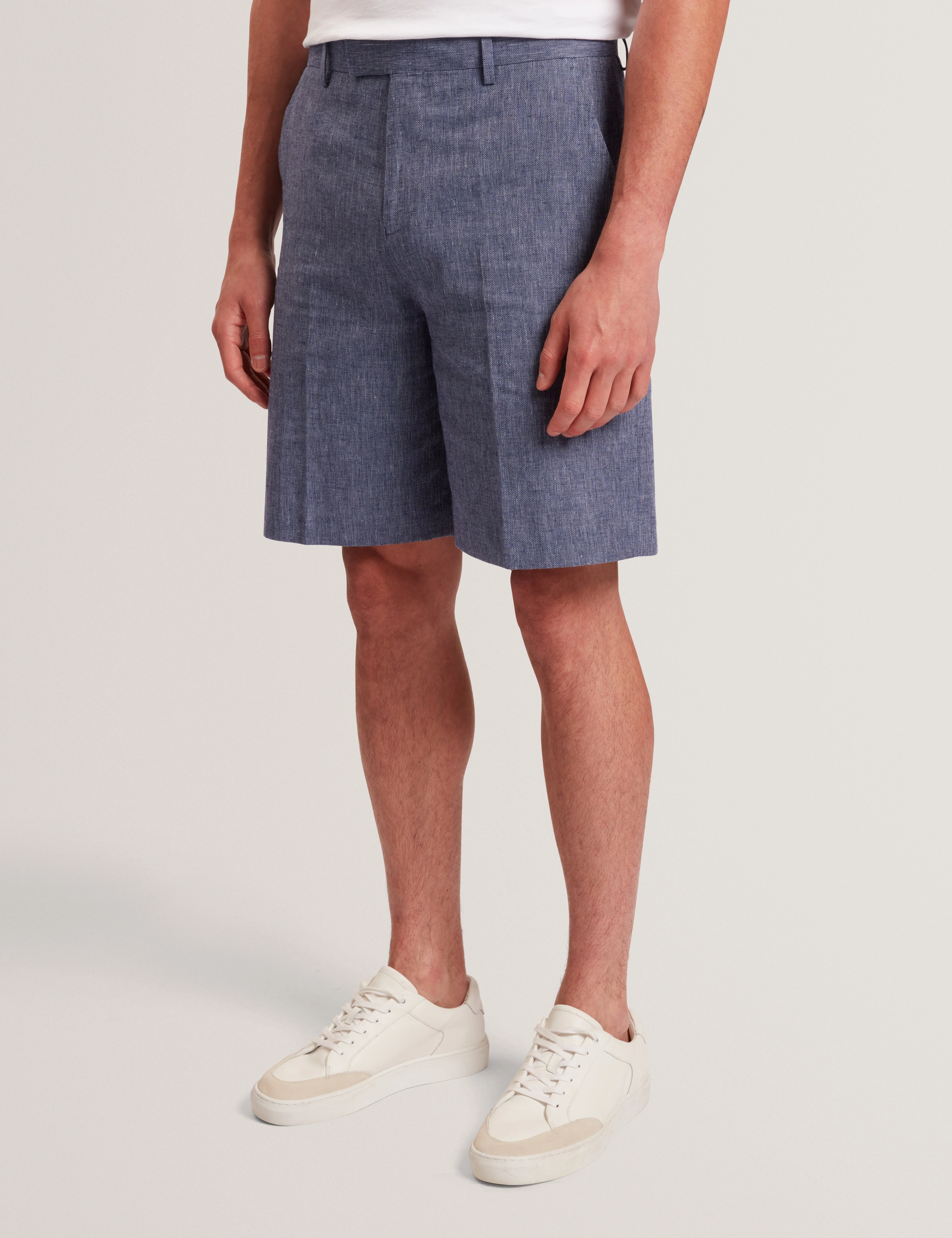 Givran Slim Fit Linen Blend Short Navy - Image 7