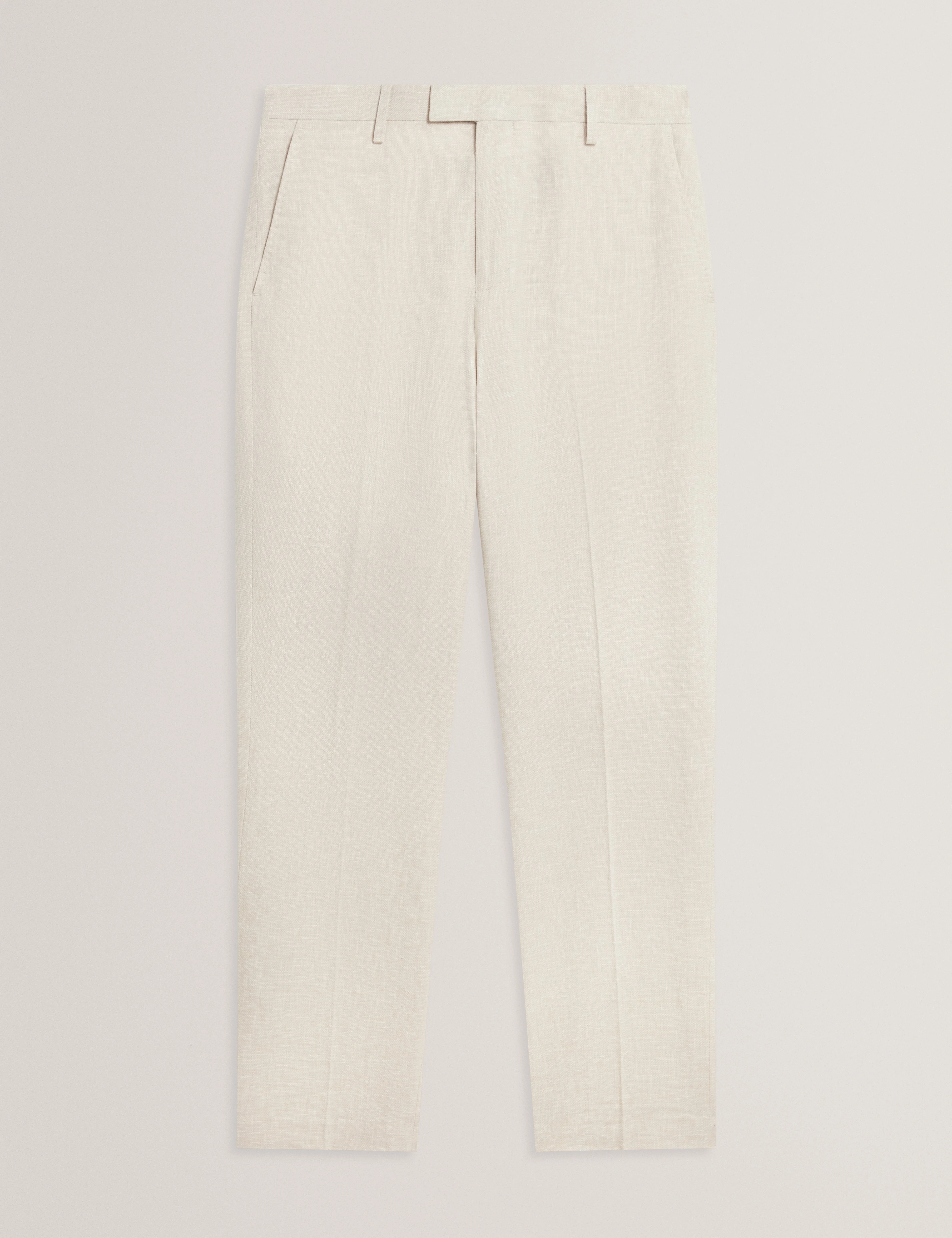 Givrant Slim Fit Linen Blend Trouser Ecru - Image 6