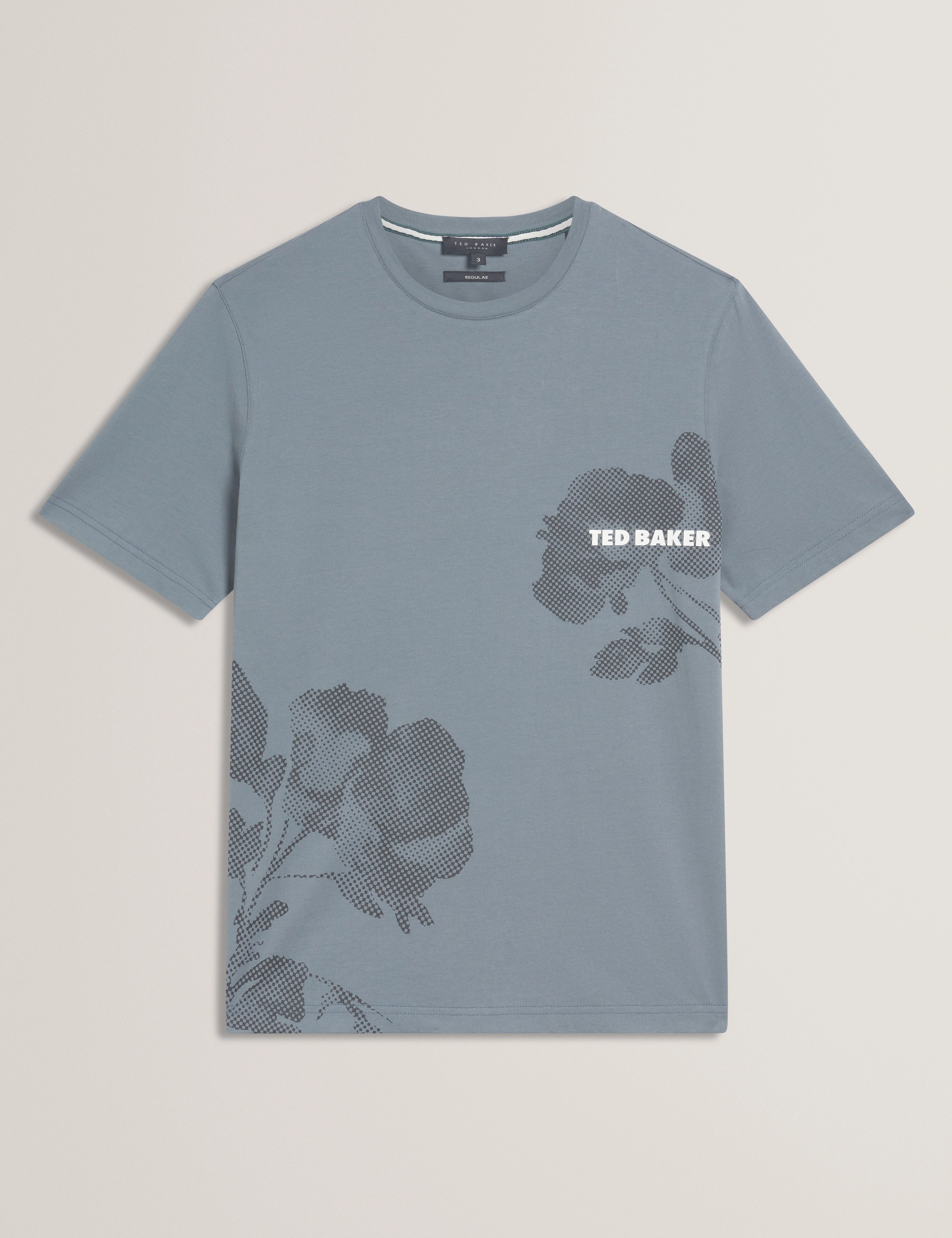 Halfen Short Sleeve Graphic Floral T-Shirt Navy - Image 7
