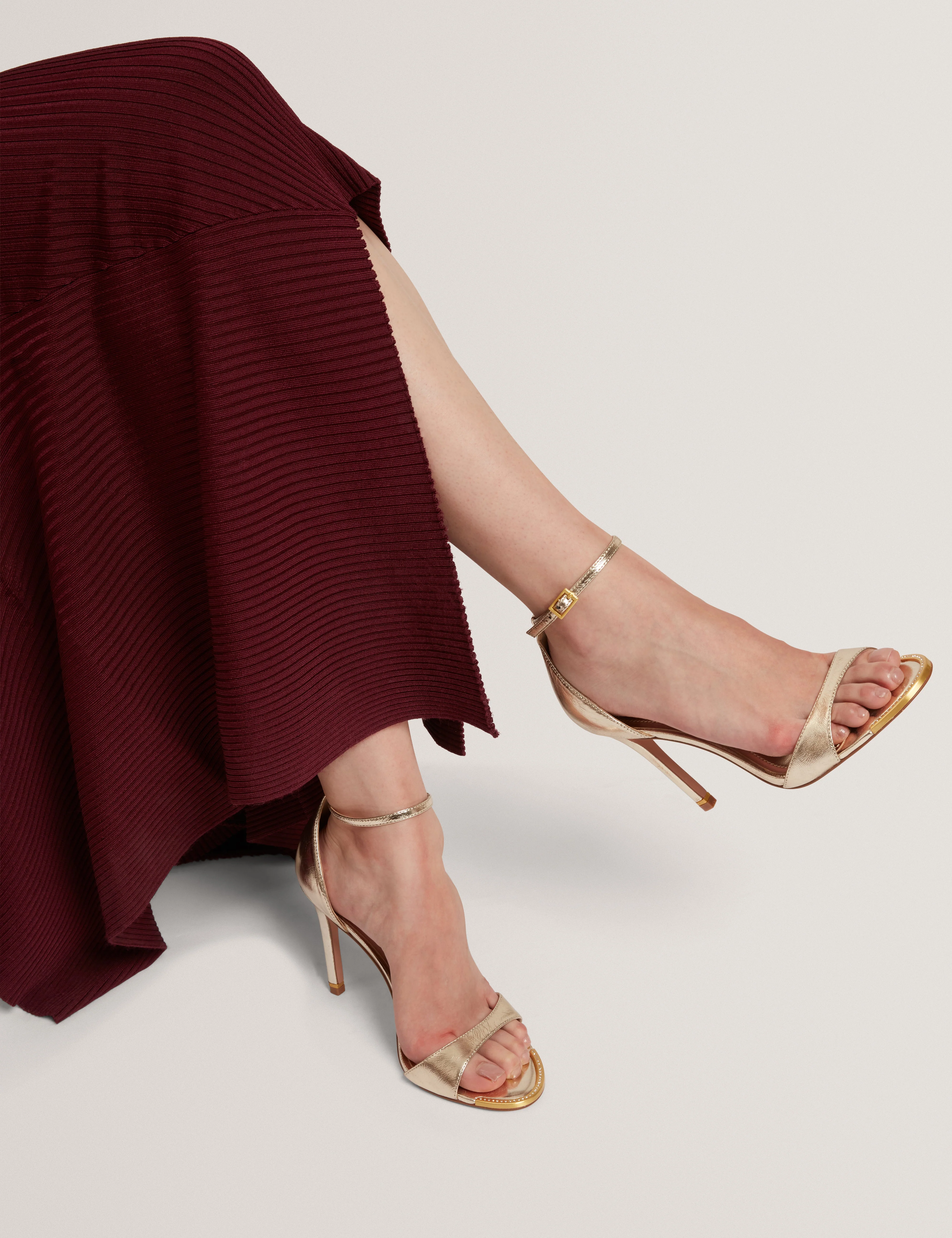 Helliy Leather Heeled Sandal Gold - Image 2