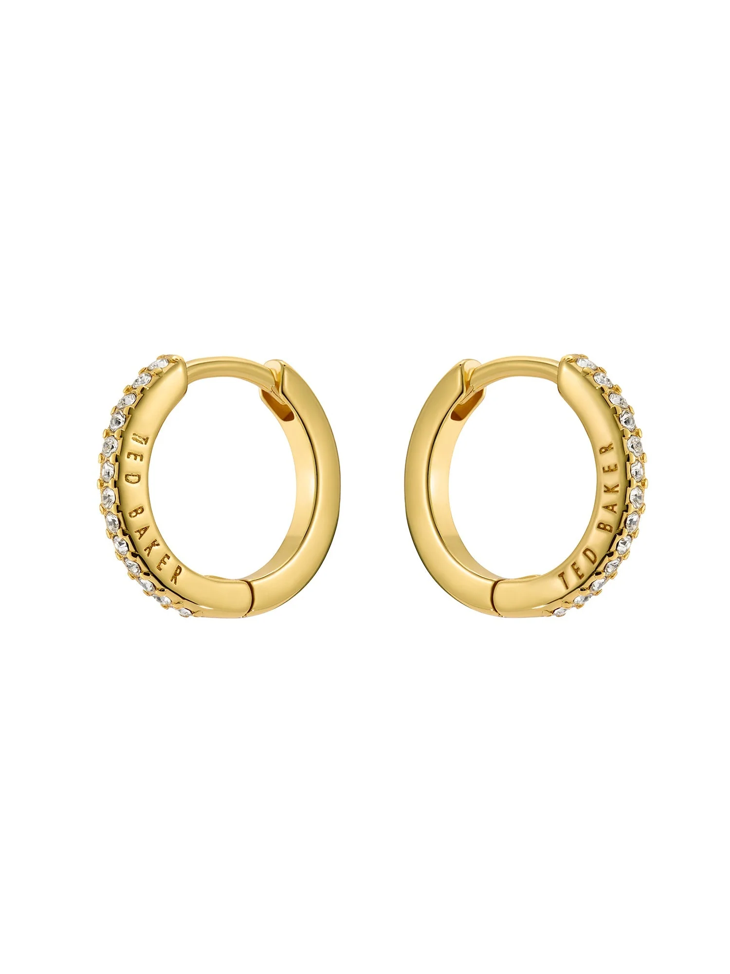 Heplie Crystal Hoop Earrings (14Mm) Gold - Image 5