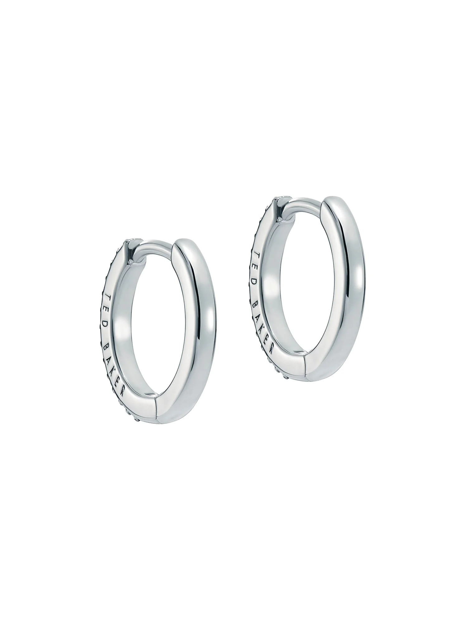 Heplie Crystal Hoop Earrings (14Mm) Silver - Image 5