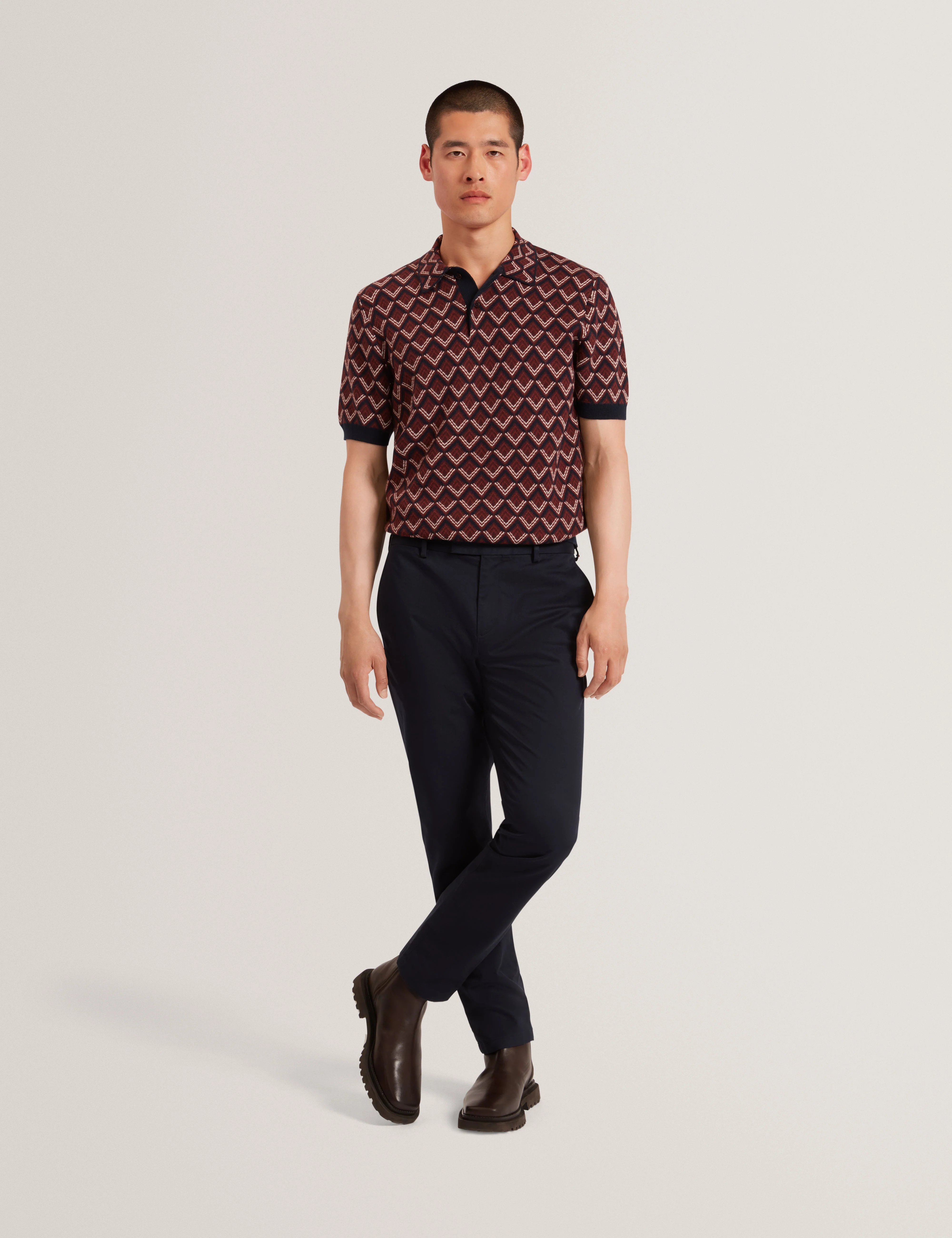 Howeton Slim Stretch Chino Navy - Image 2