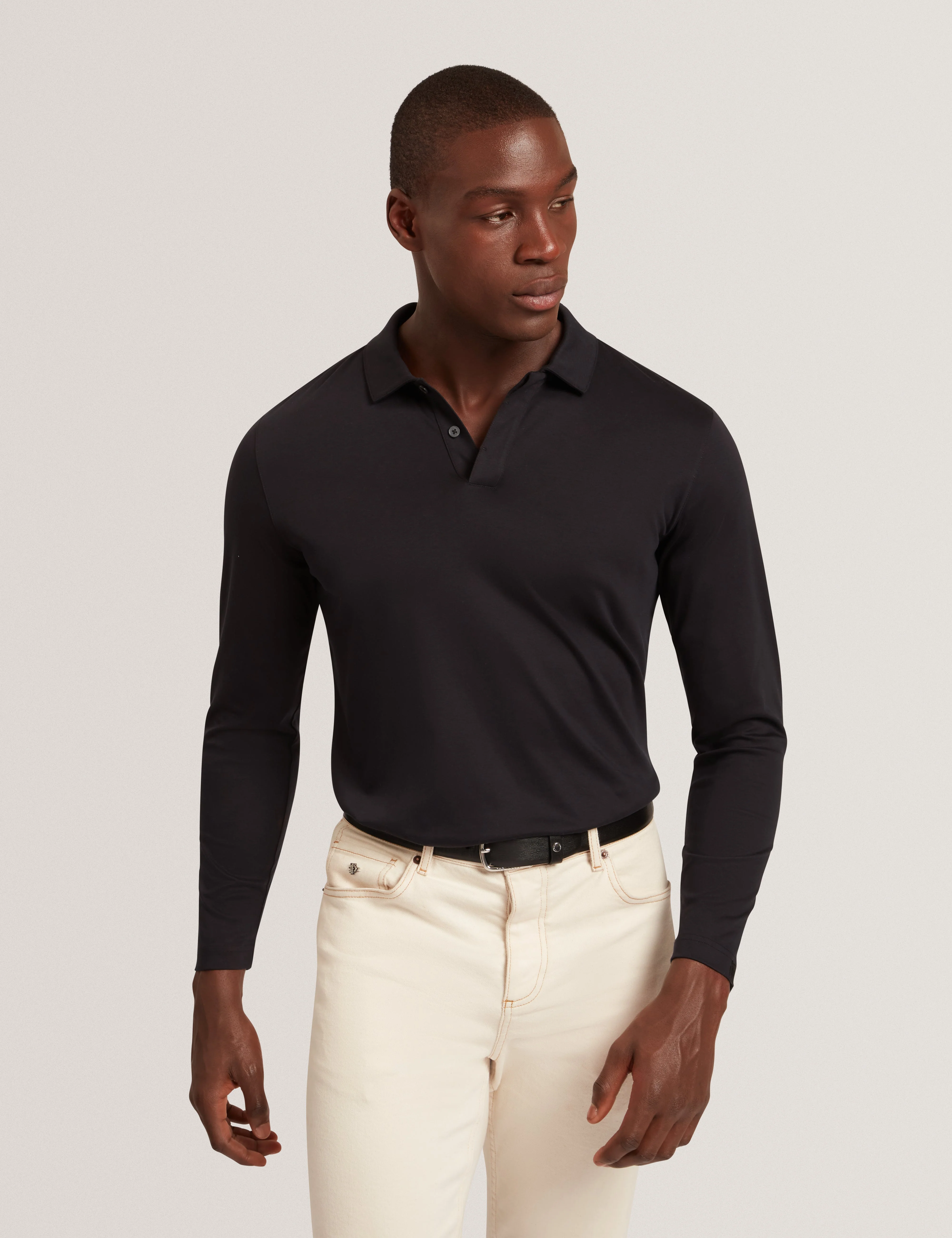 Ignac Ls Regular Soft Touch Polo Black