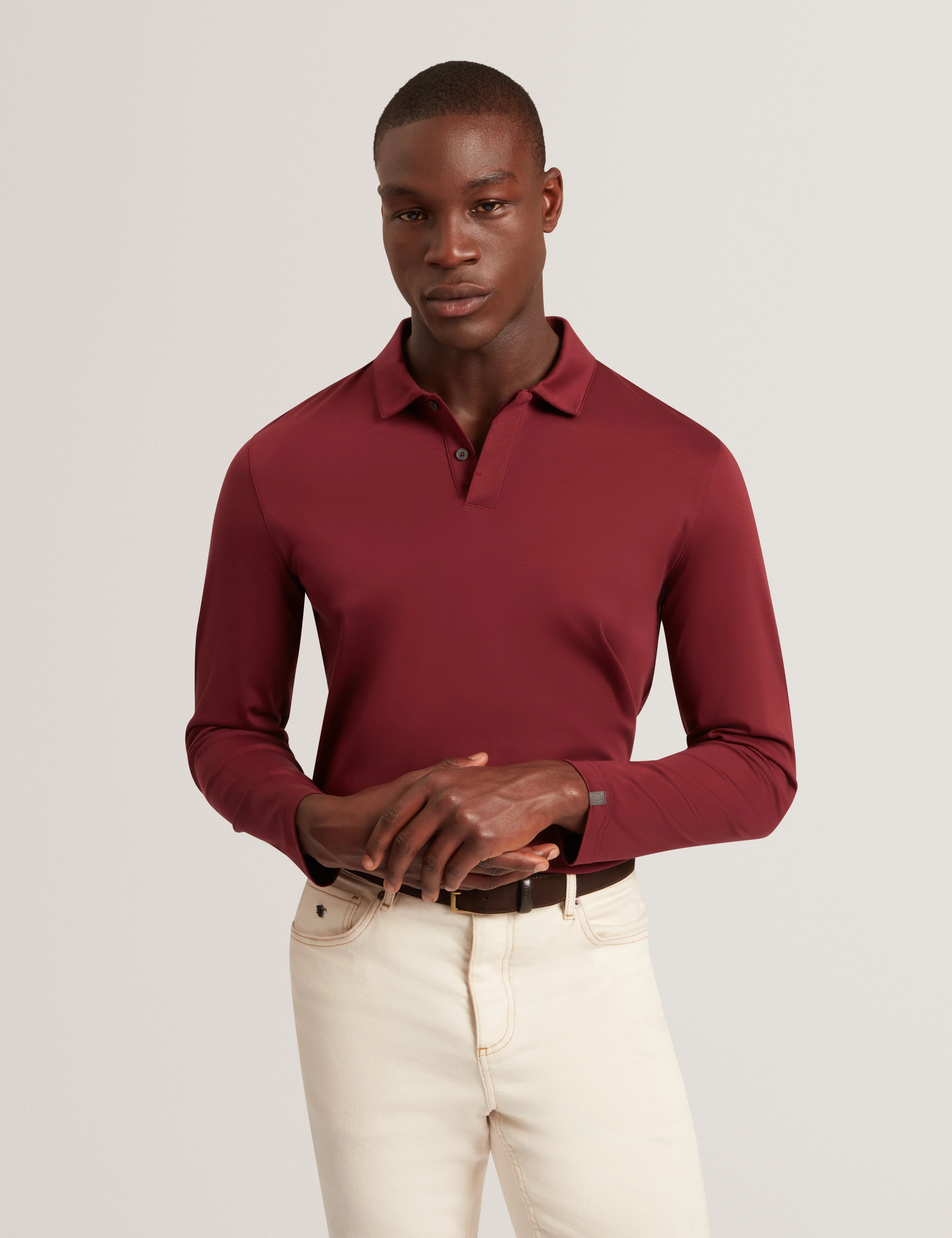 Ignac Ls Regular Soft Touch Polo Maroon