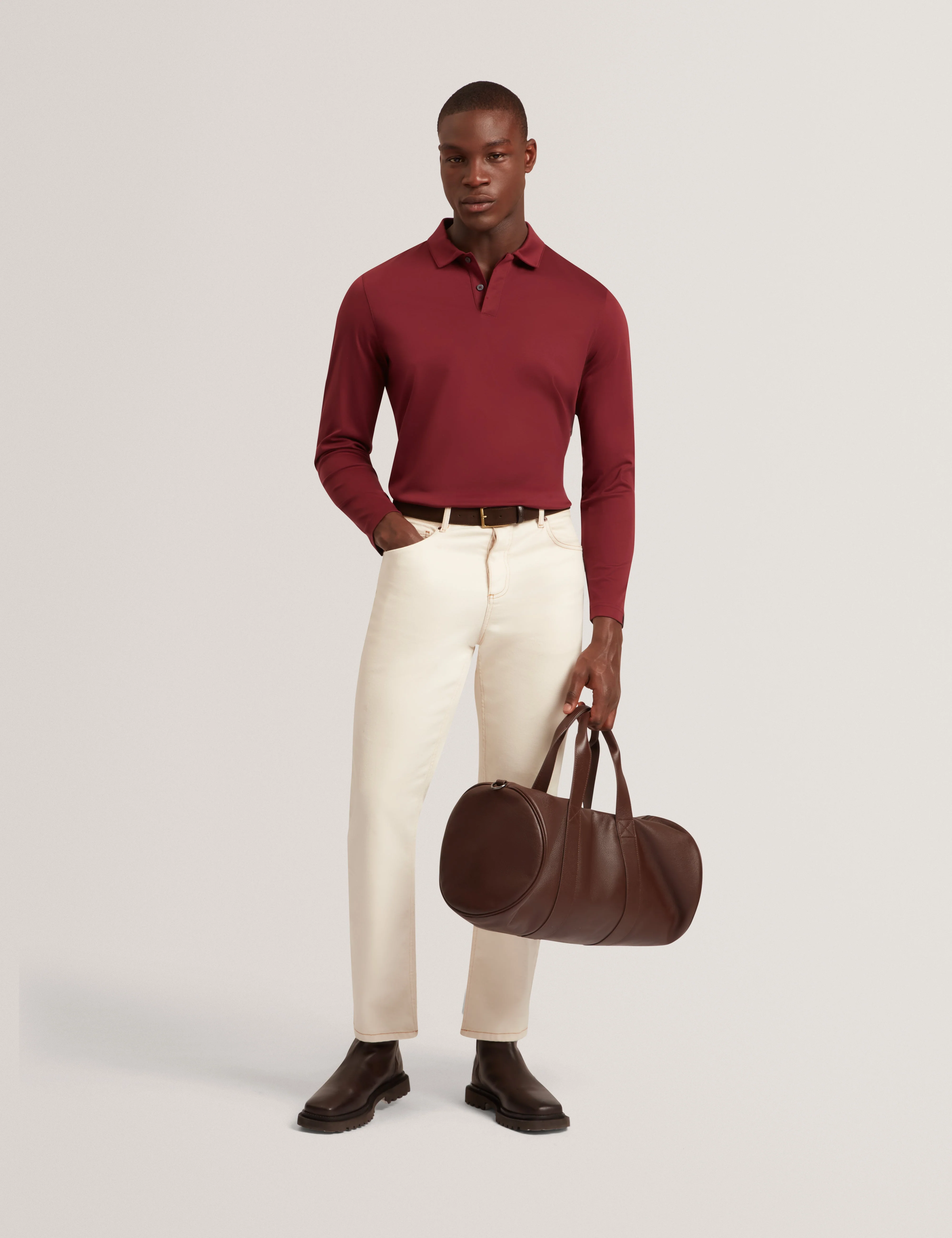 Ignac Ls Regular Soft Touch Polo Maroon - Image 2