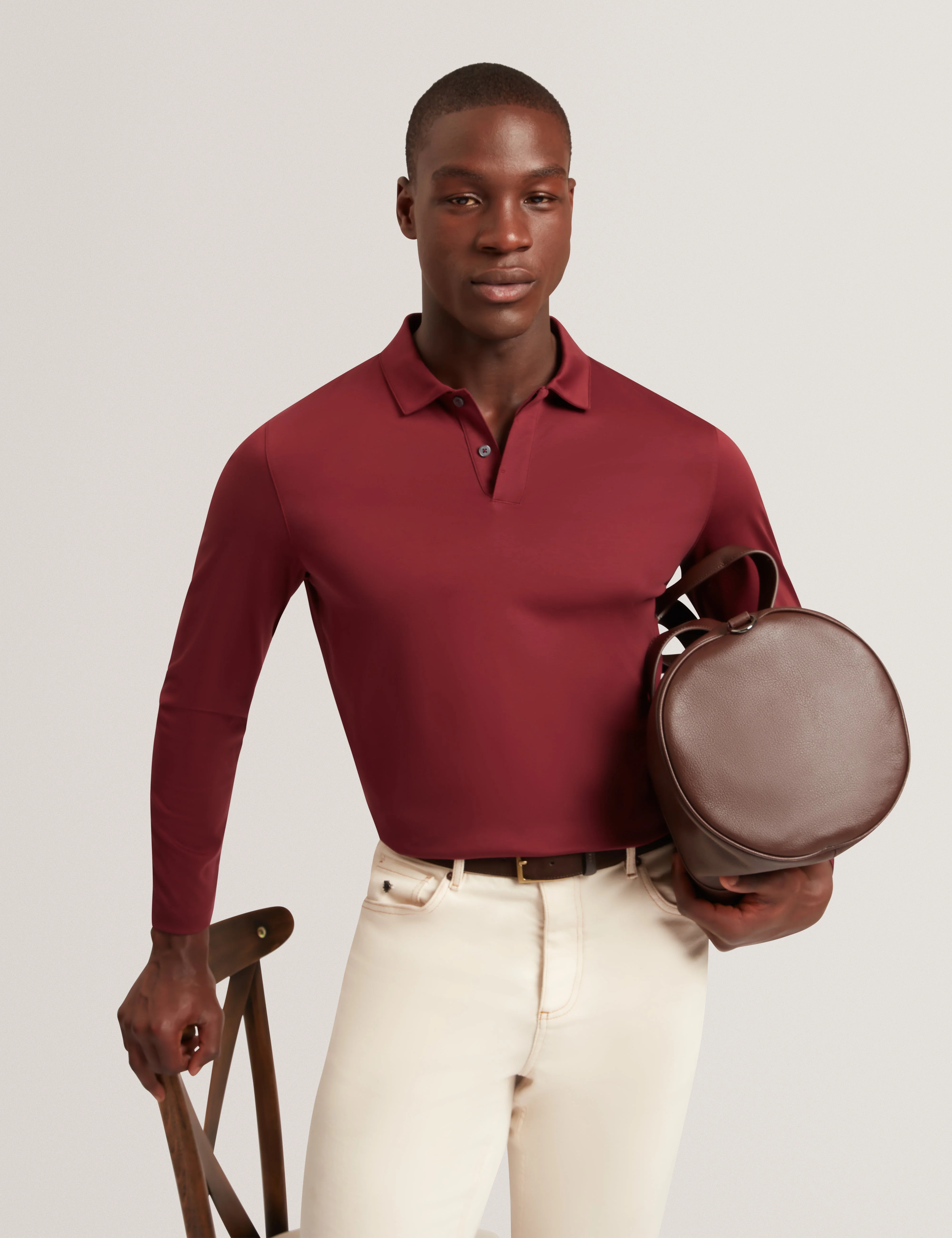 Ignac Ls Regular Soft Touch Polo Maroon - Image 6