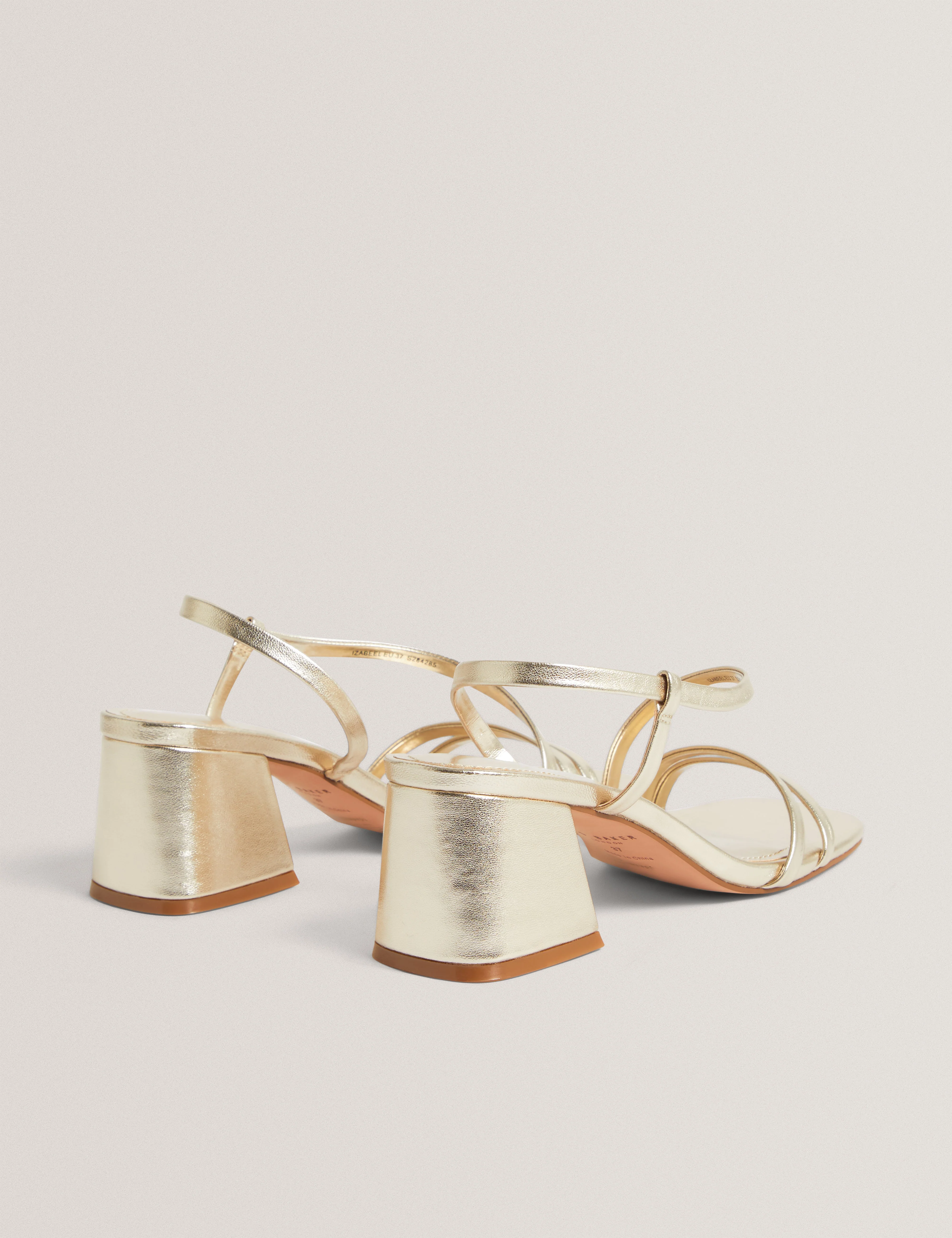 Izabeel Strappy Block Heel Gold - Image 4