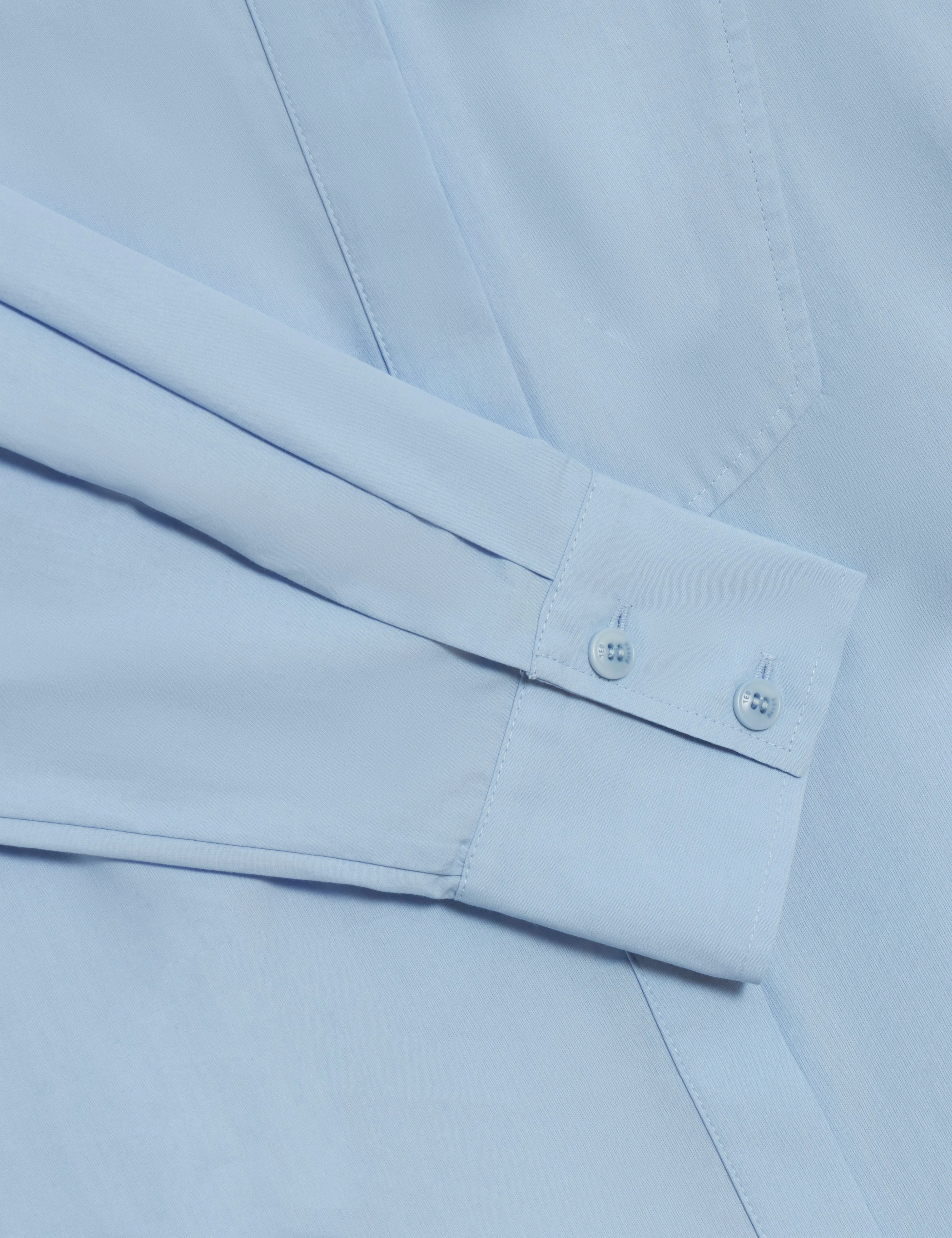 Izote Oversized Drop Shoulder Bib Detail Shirt Lt-Blue - Image 3