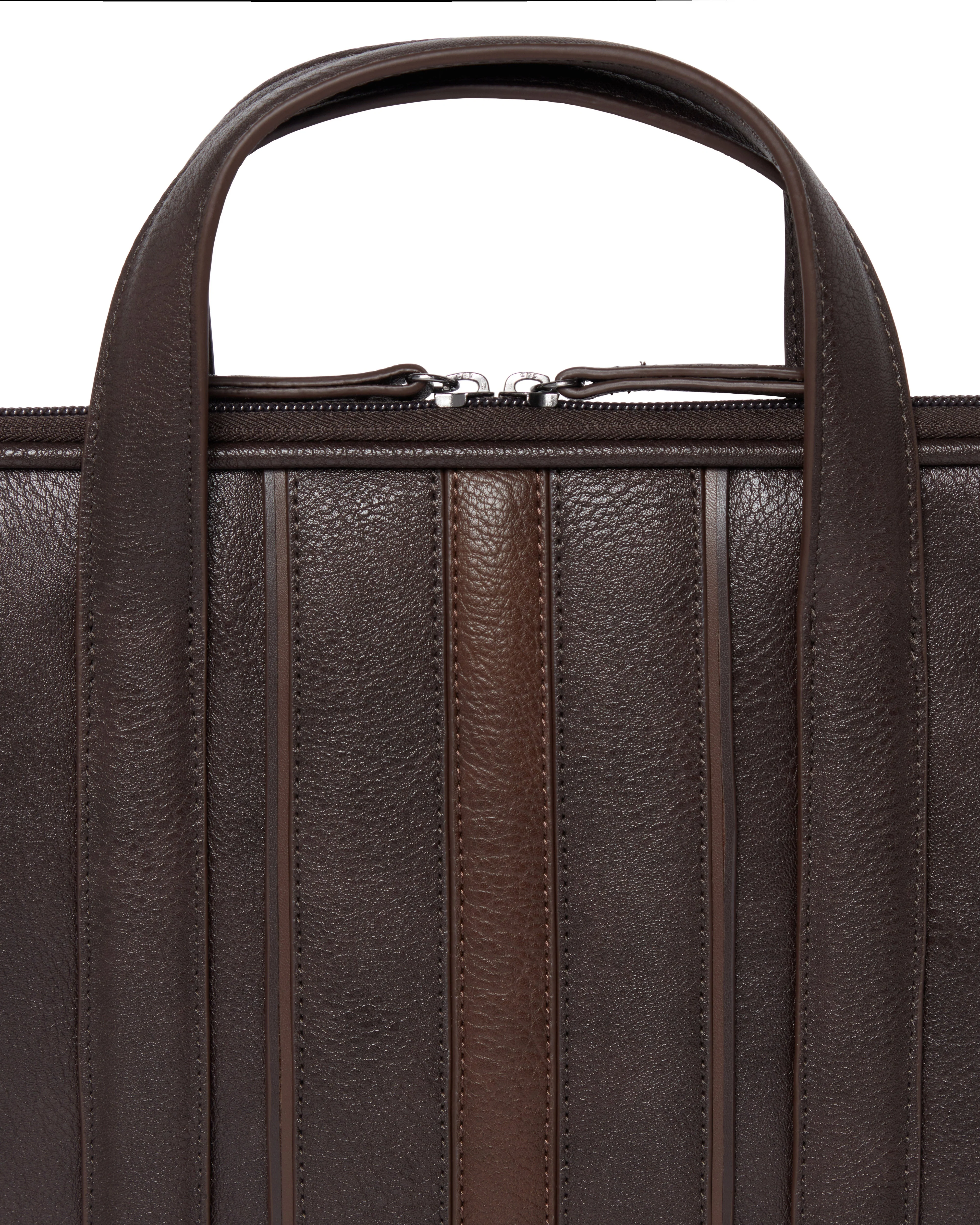 Kedrik Stripe Pu Document Bag Brn-Choc - Image 2