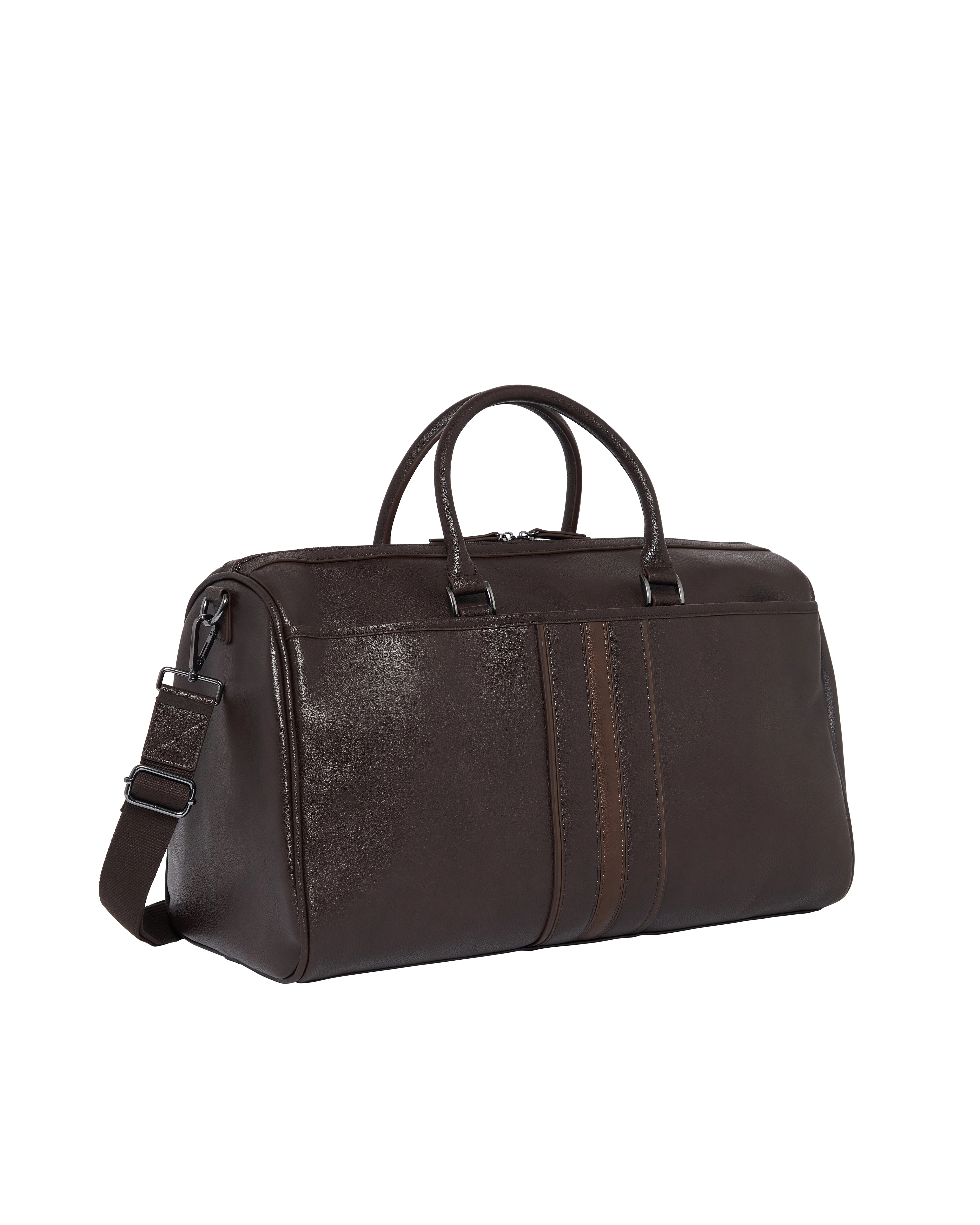 Kelvin Stripe Pu Holdall Brn-Choc