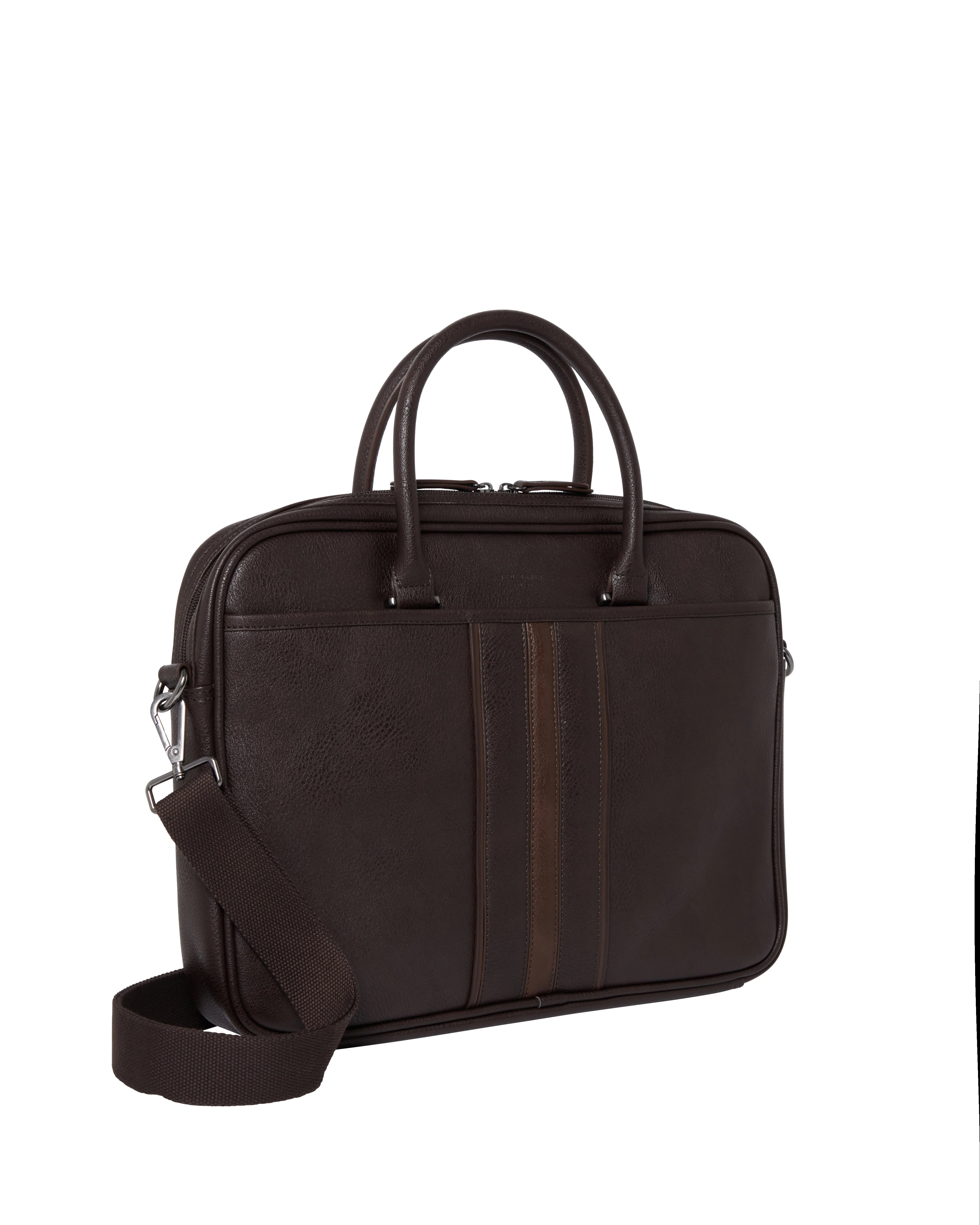 Kenriik Stripe Pu Document Bag Brn-Choc