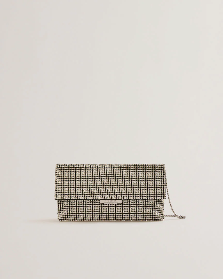 Kristn Crystal Long Fold Over Crossbody Silver - Image 2