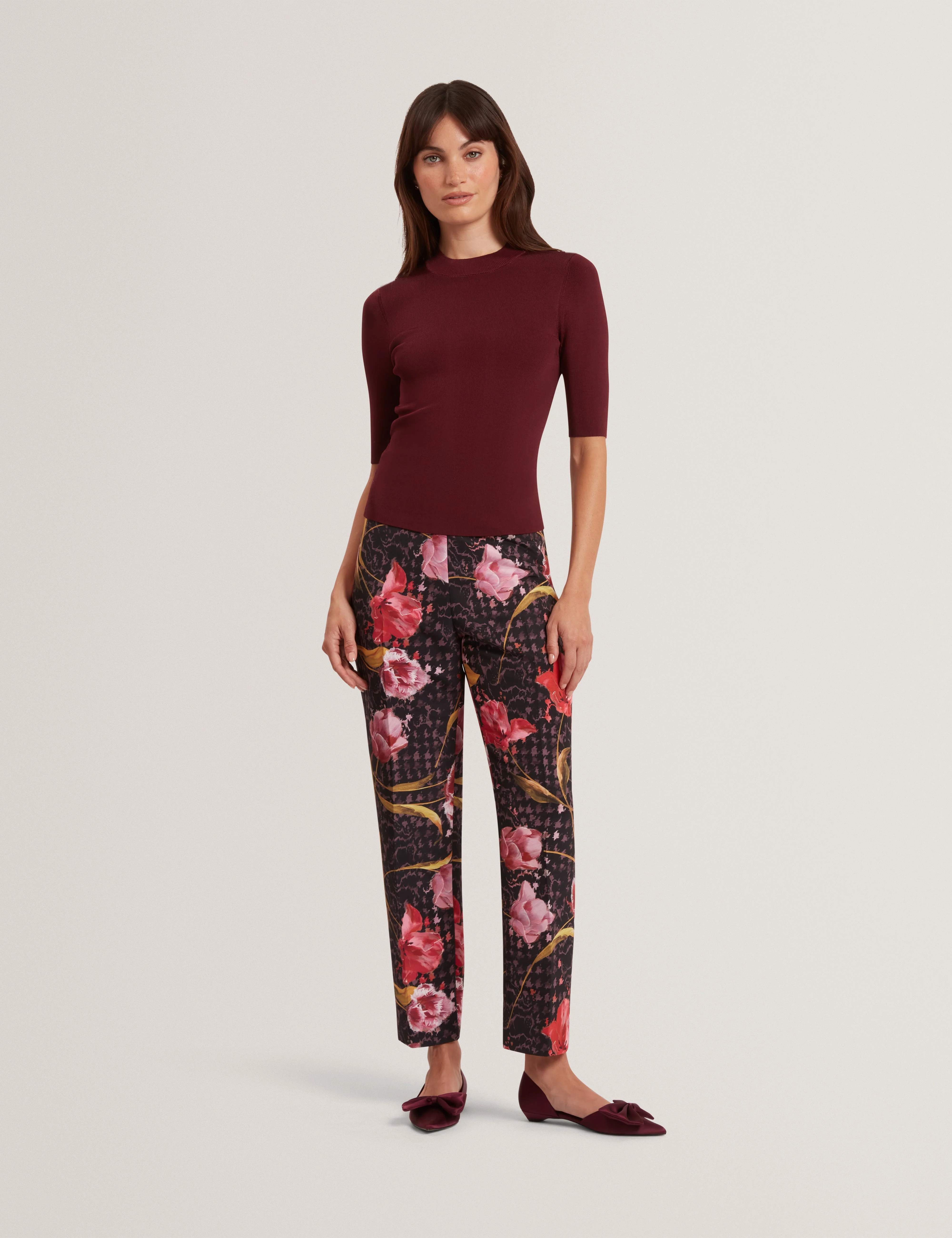 Kwarit Tailored Printed Slim Leg Trouser Black - Image 2