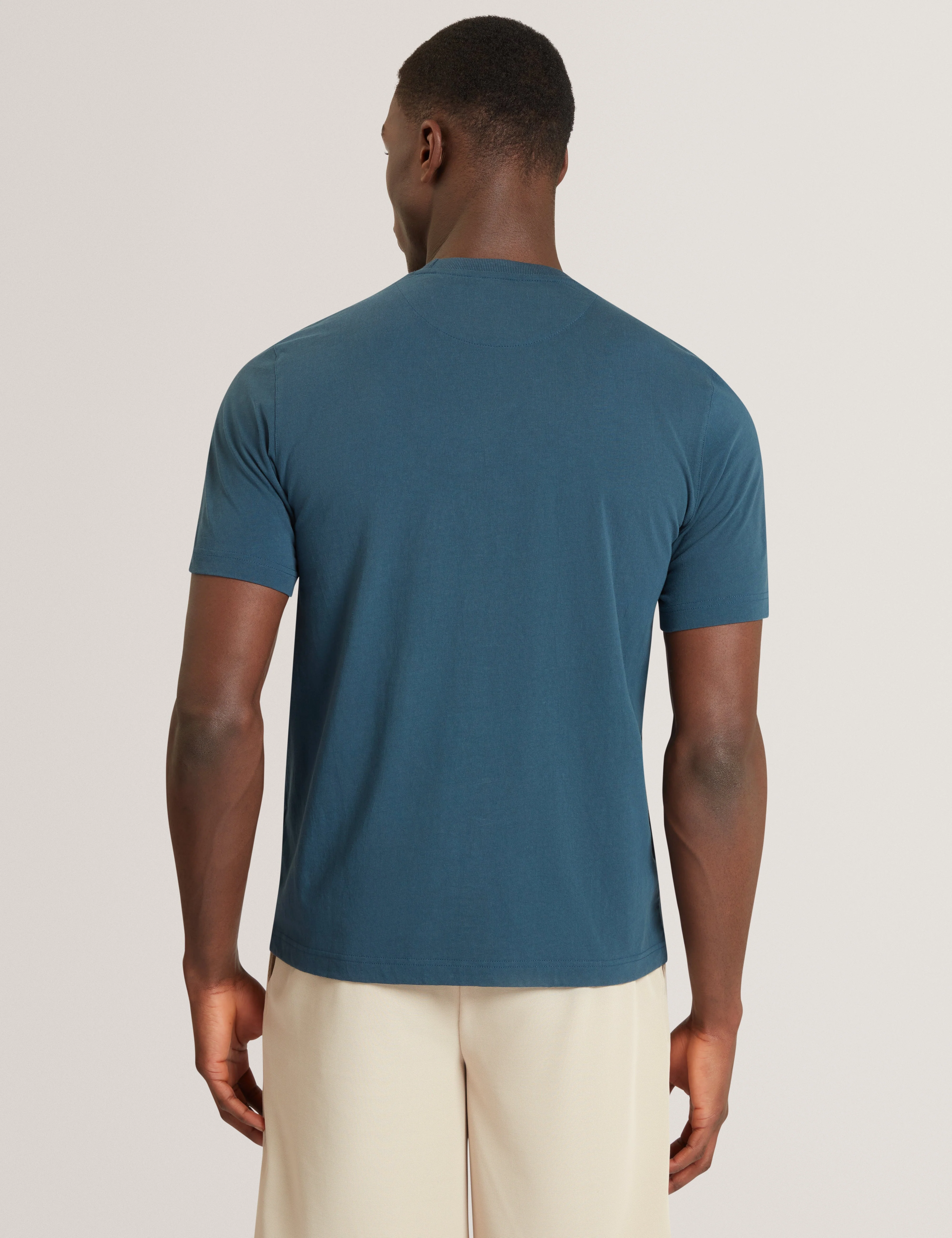 Lambbet Short Sleeve Floral Box Print T-Shirt Navy - Image 5