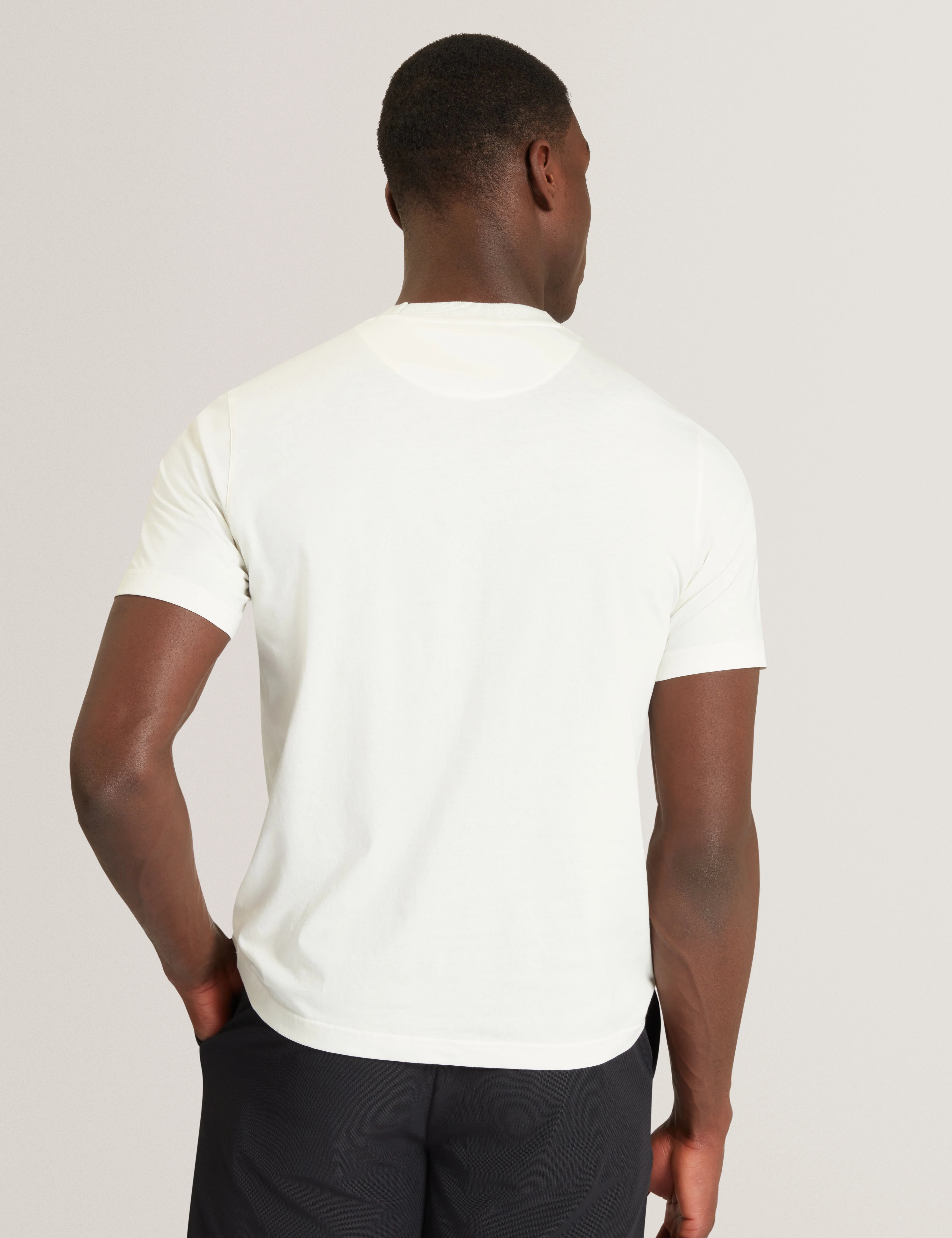 Lambbet Short Sleeve Floral Box Print T-Shirt White - Image 5