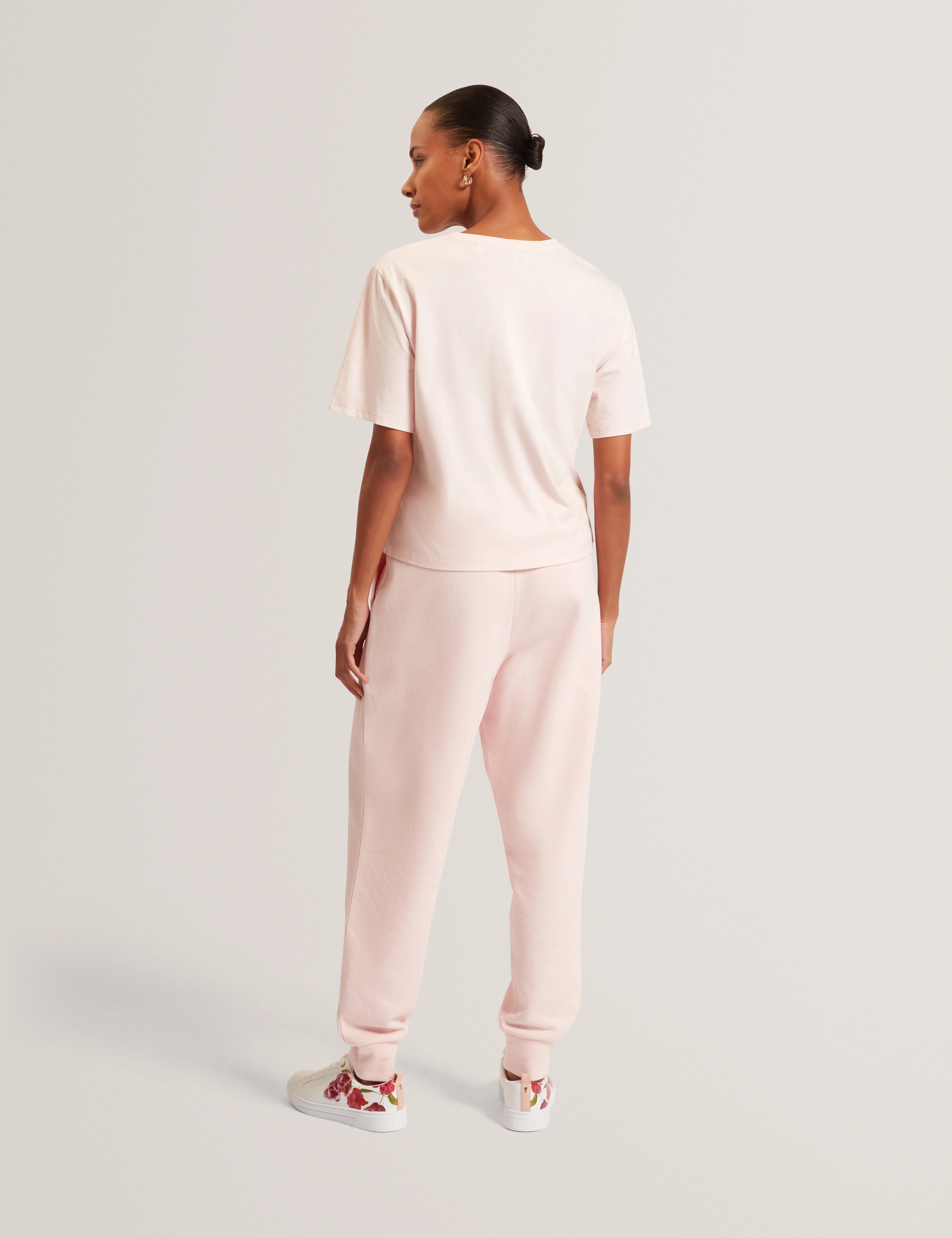 Lavende Ted Baker Branded Boxy T-Shirt Pink - Image 5