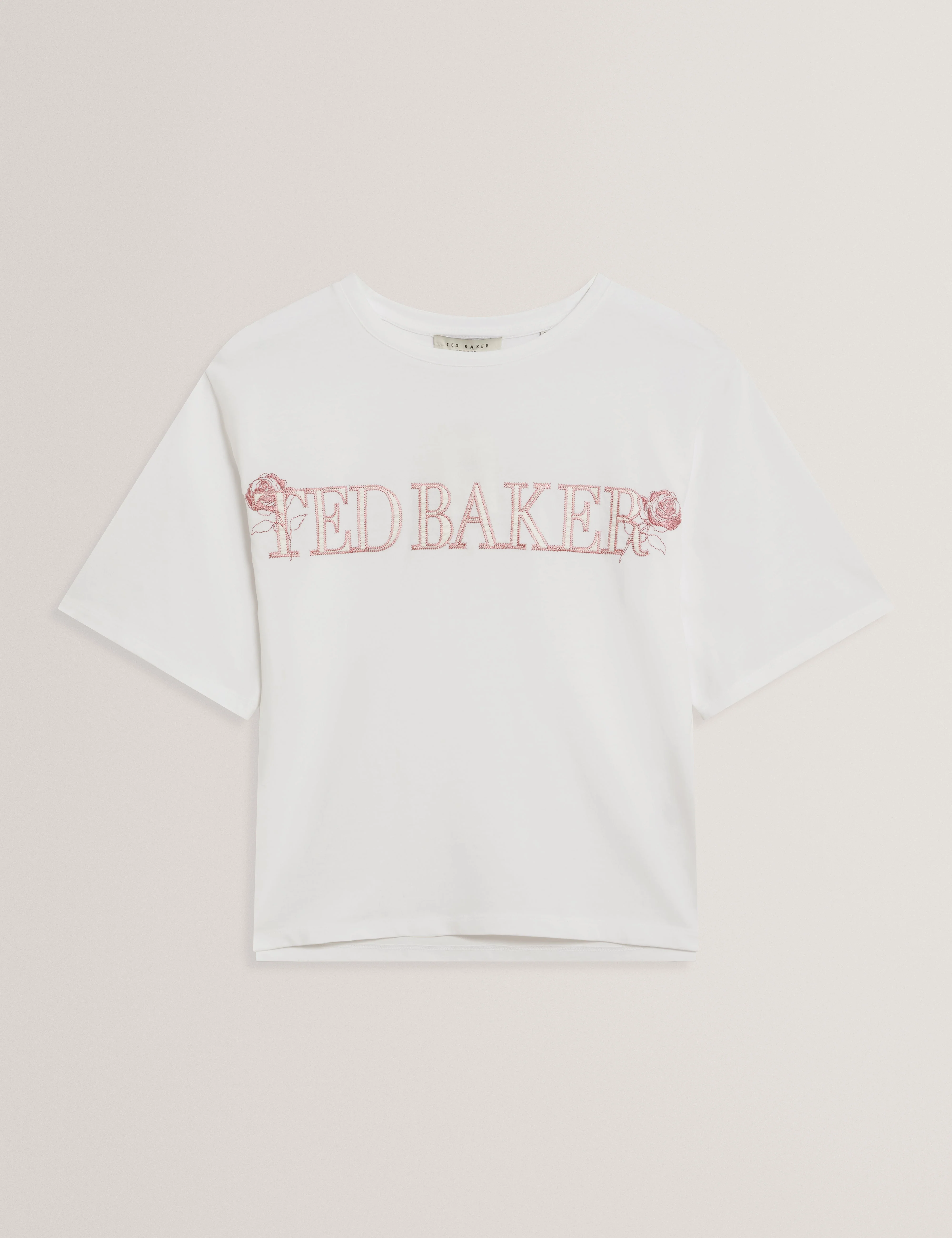 Lavende Ted Baker Branded Boxy T-Shirt White - Image 7