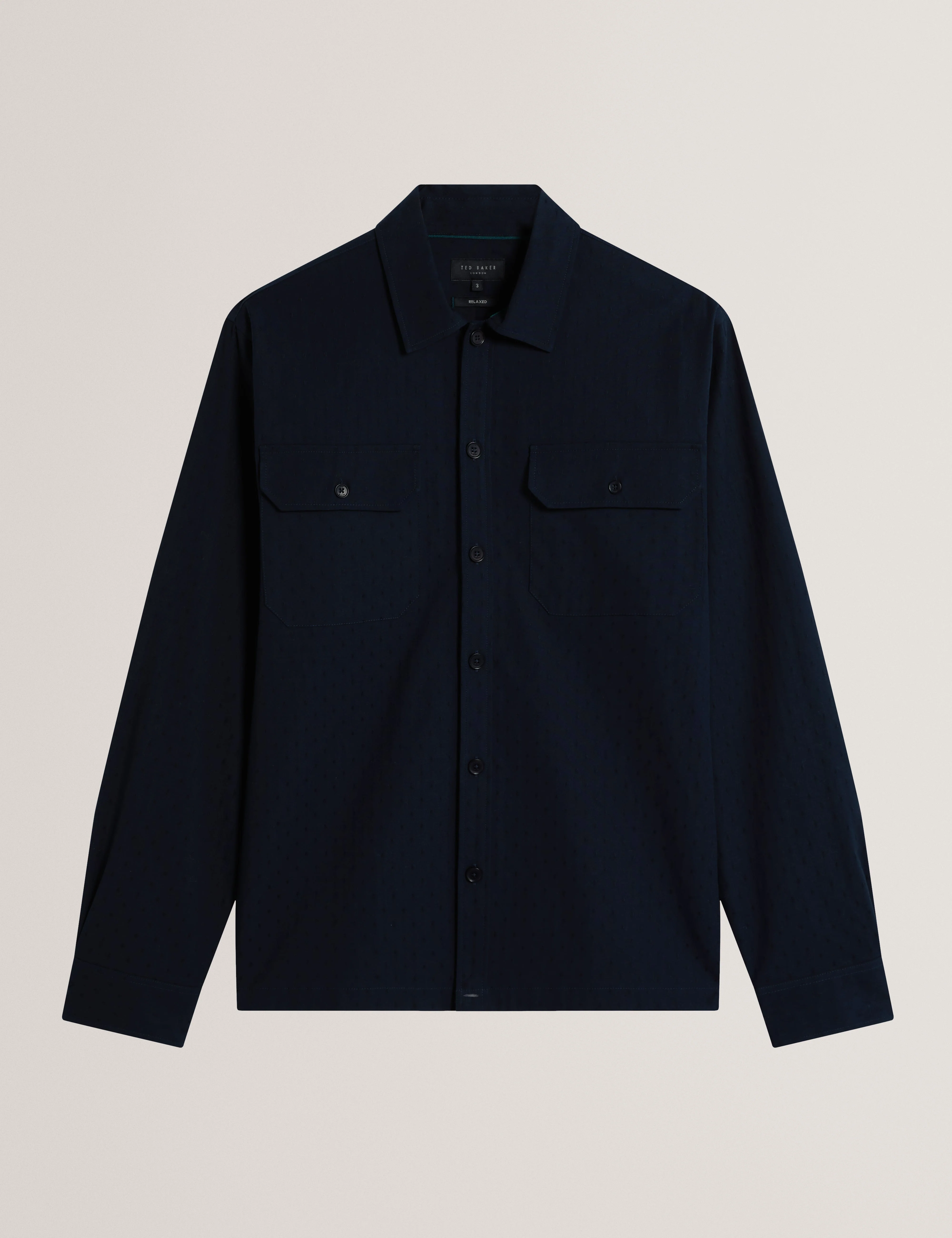 Levon Jacquard Overshirt Navy
