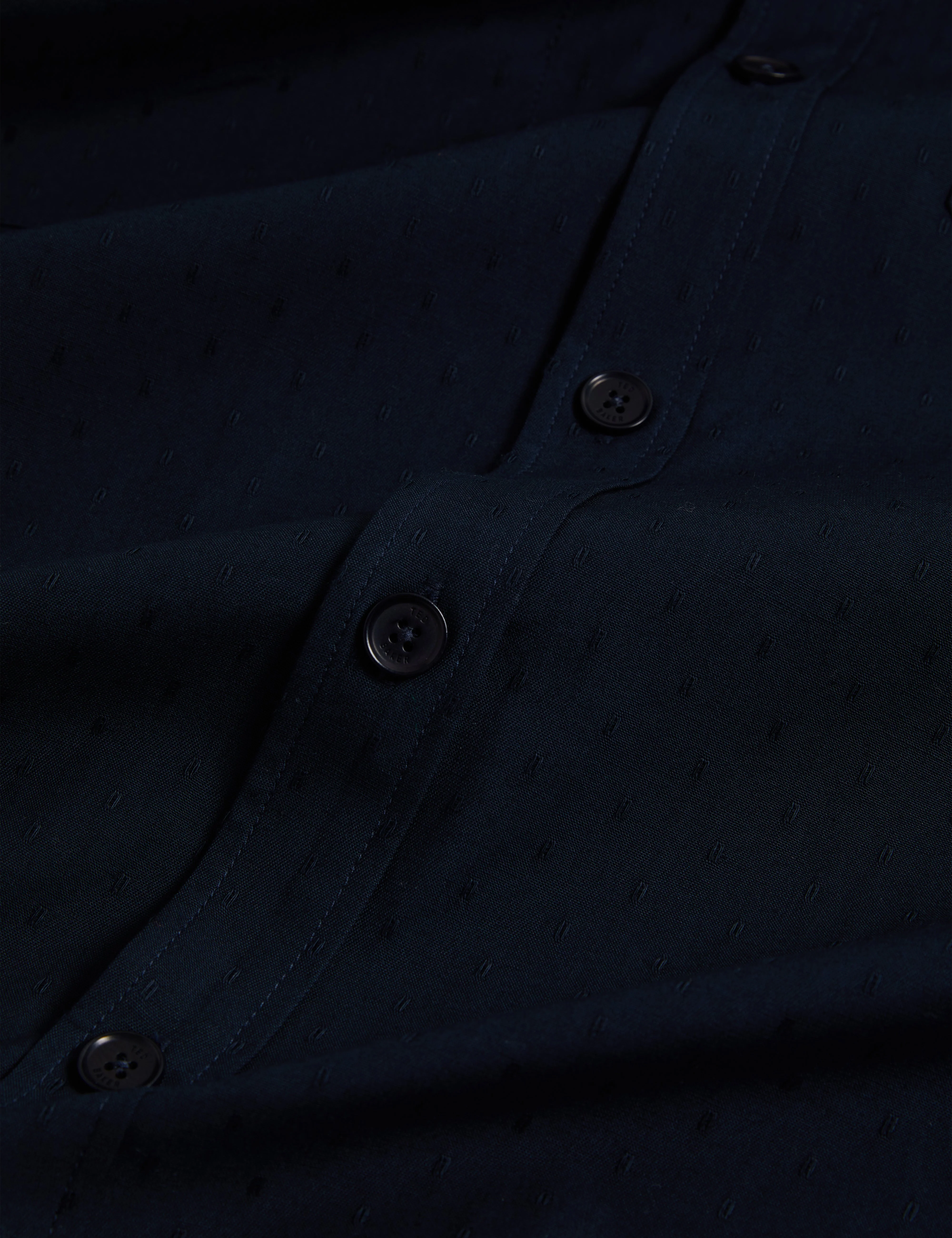 Levon Jacquard Overshirt Navy - Image 4