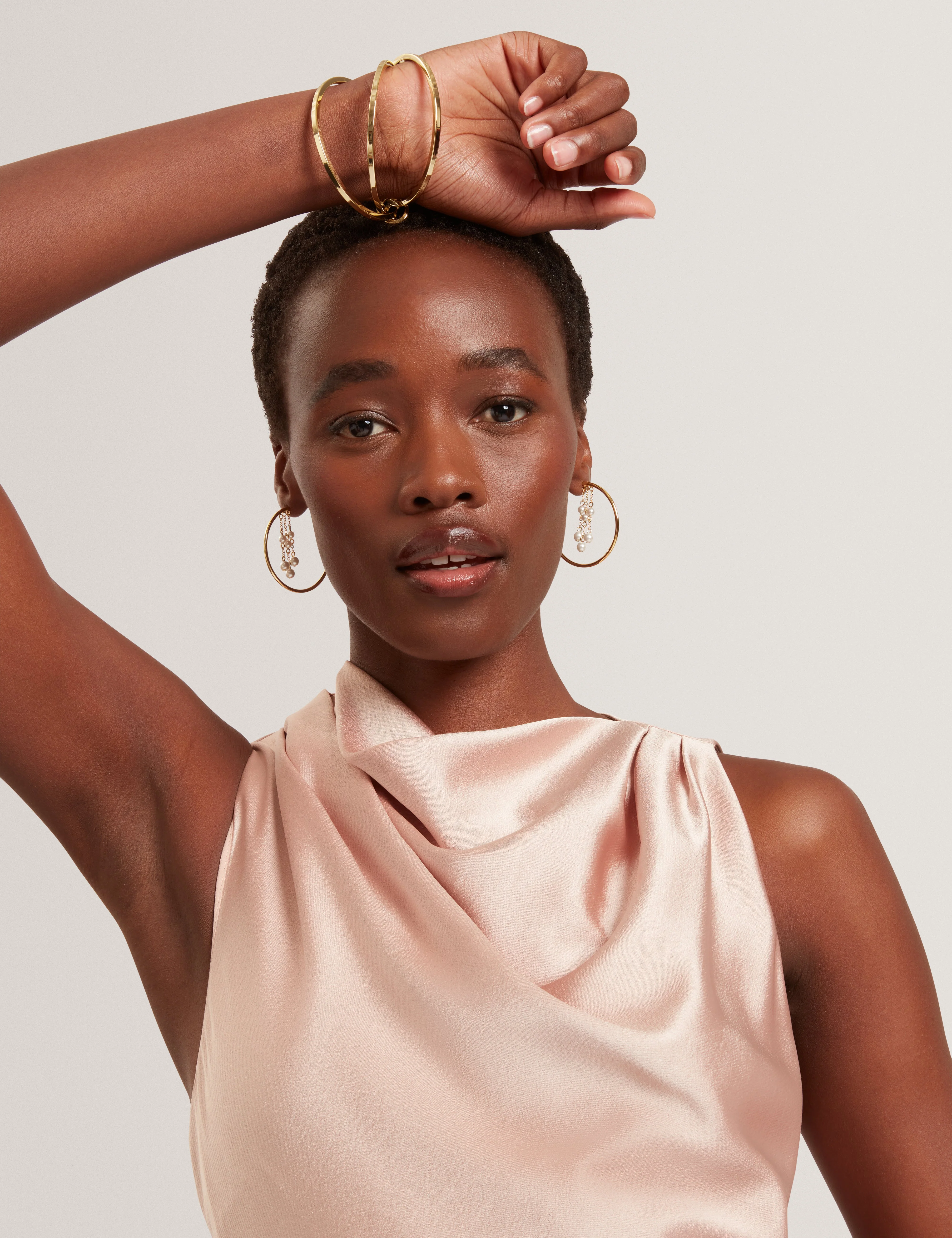 Liimaa Drape Neck Midi Dress Dusky-Pink - Image 4