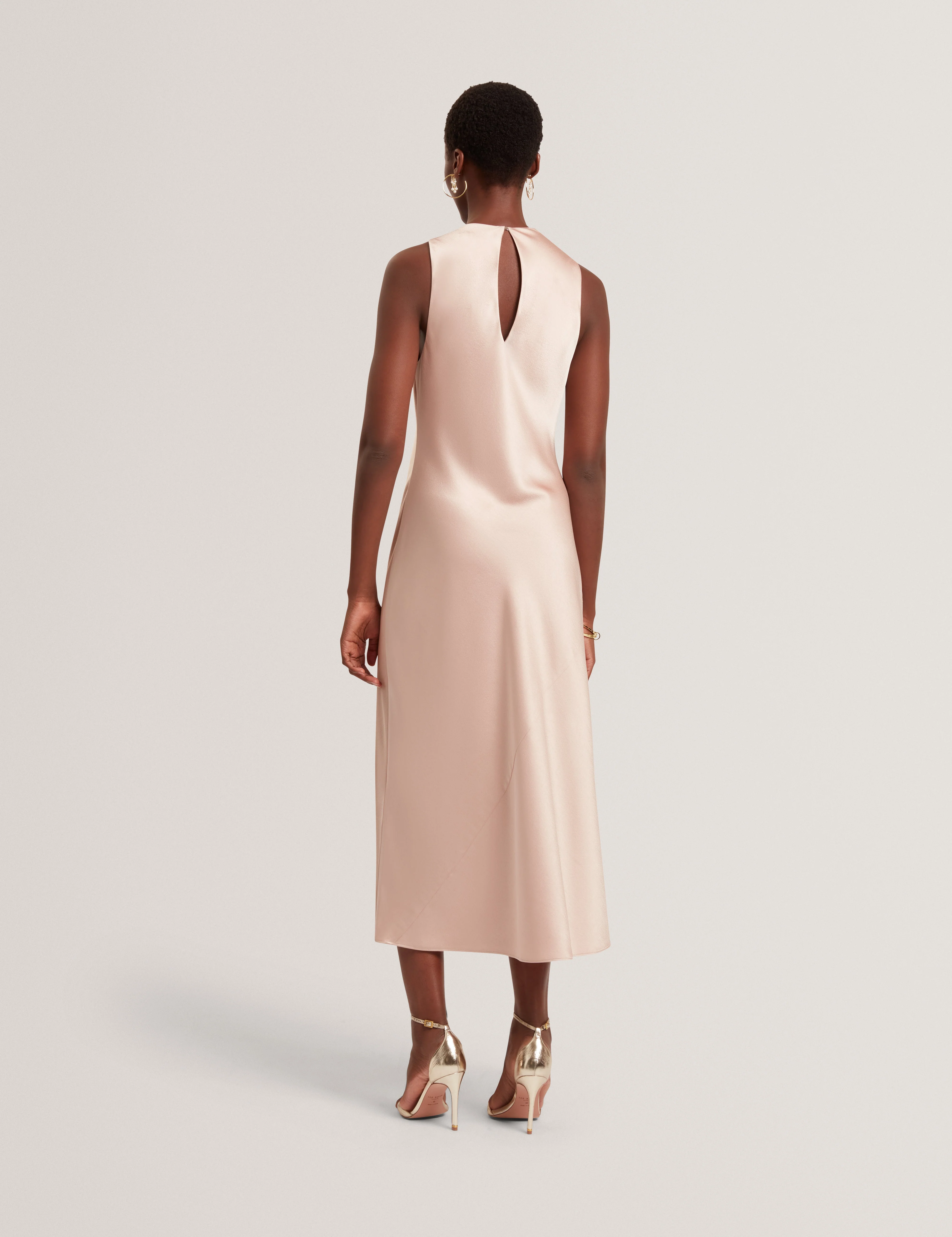 Liimaa Drape Neck Midi Dress Dusky-Pink - Image 5