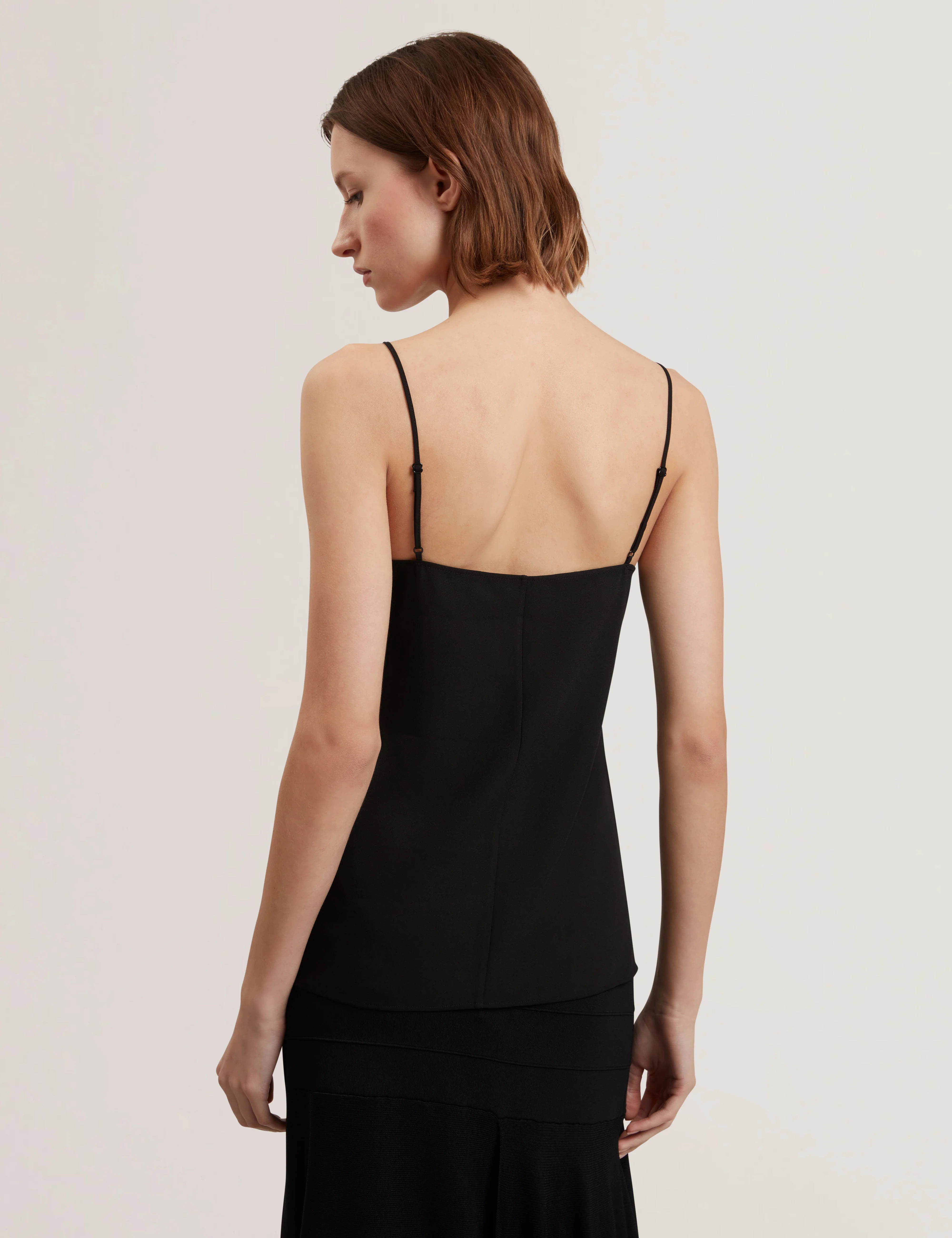 Lulea Chiffon Insert Cami Top Black - Image 4