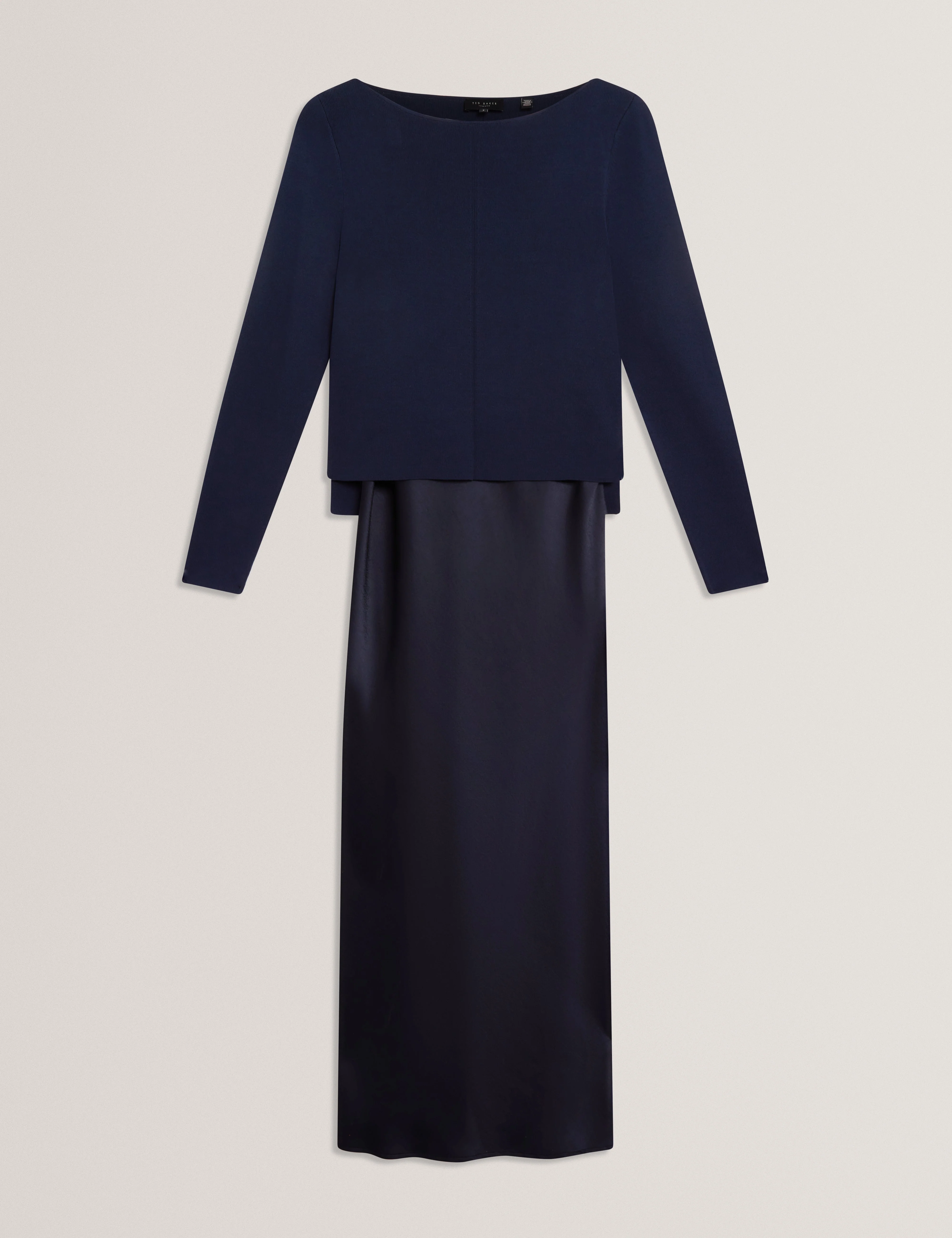 Machar 2 In 1 Knitted Top With Slip Dress Navy - Image 7