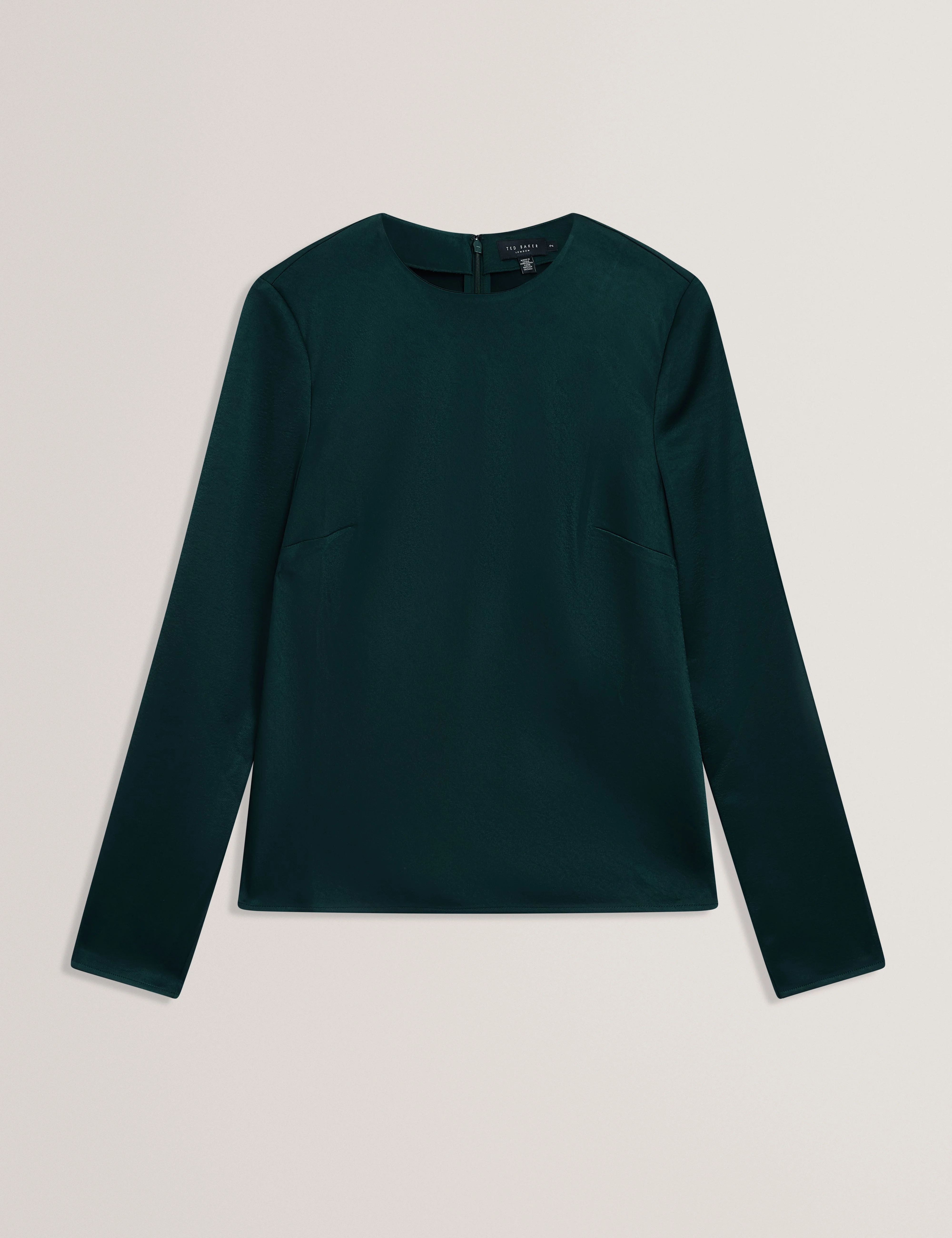 Maizyy Slit Long Sleeve Top Dk-Green - Image 2