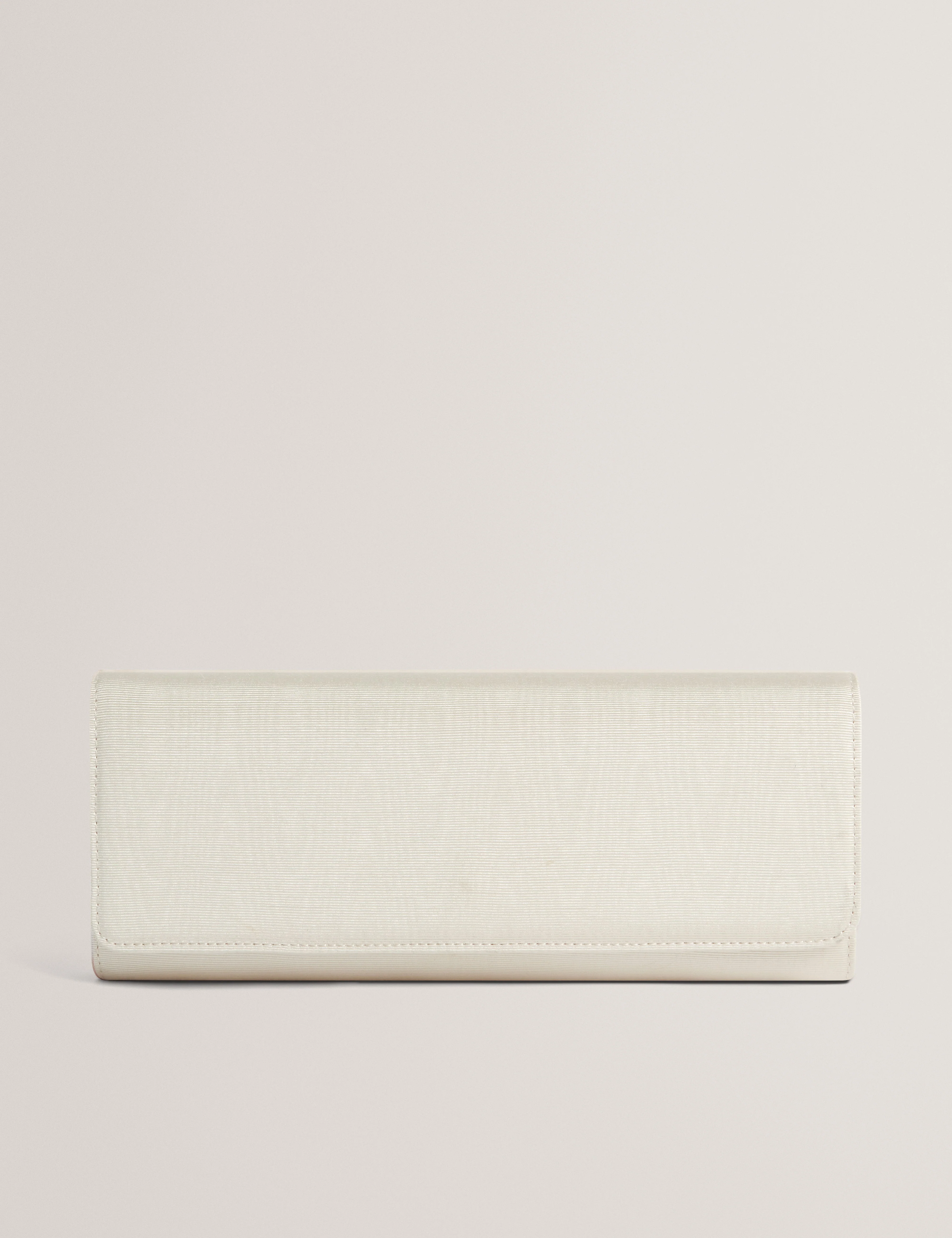 Maliisa Moire Baguette Clutch Bag Ivory