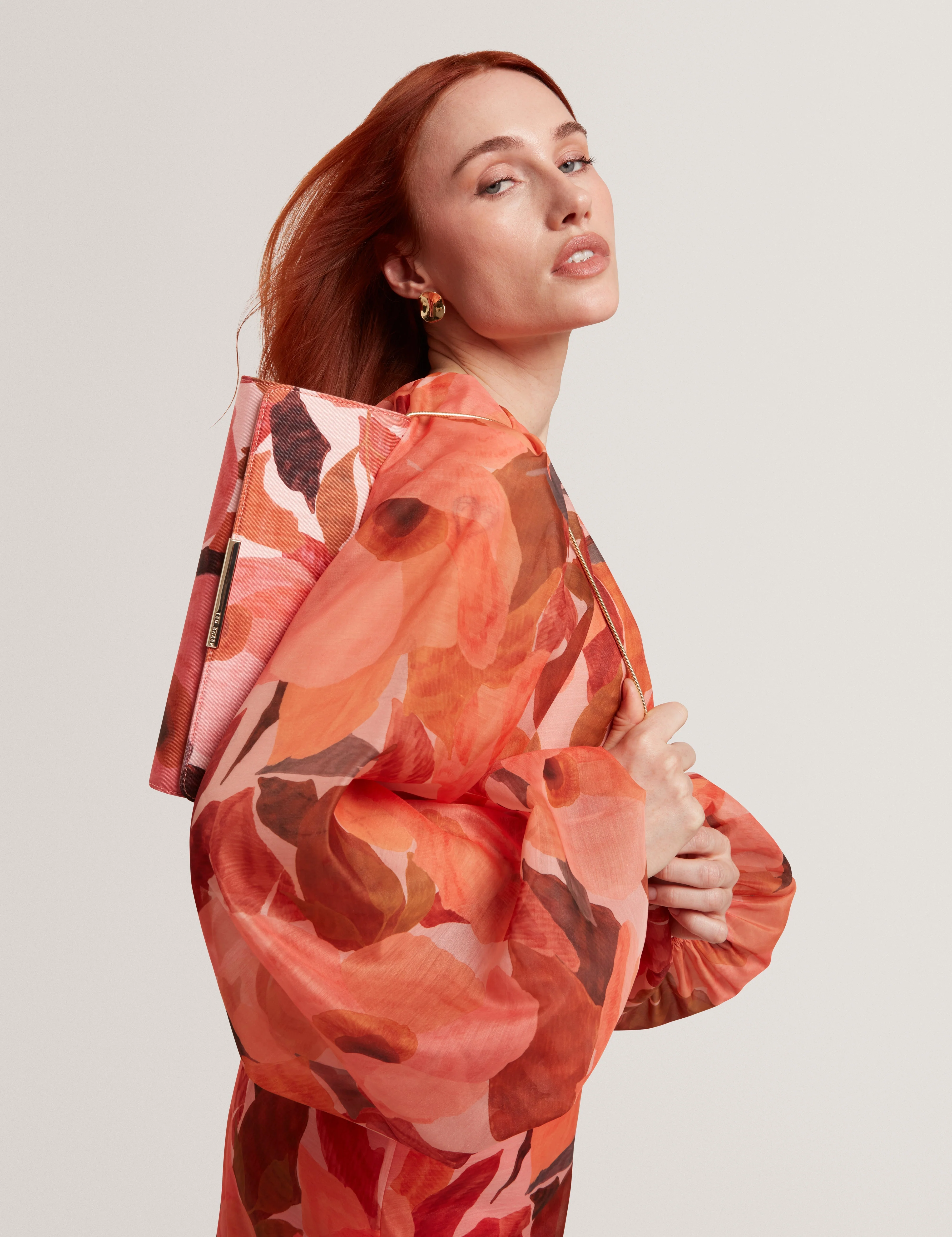 Malisae Printed Clutch Bag Dk-Orange - Image 2