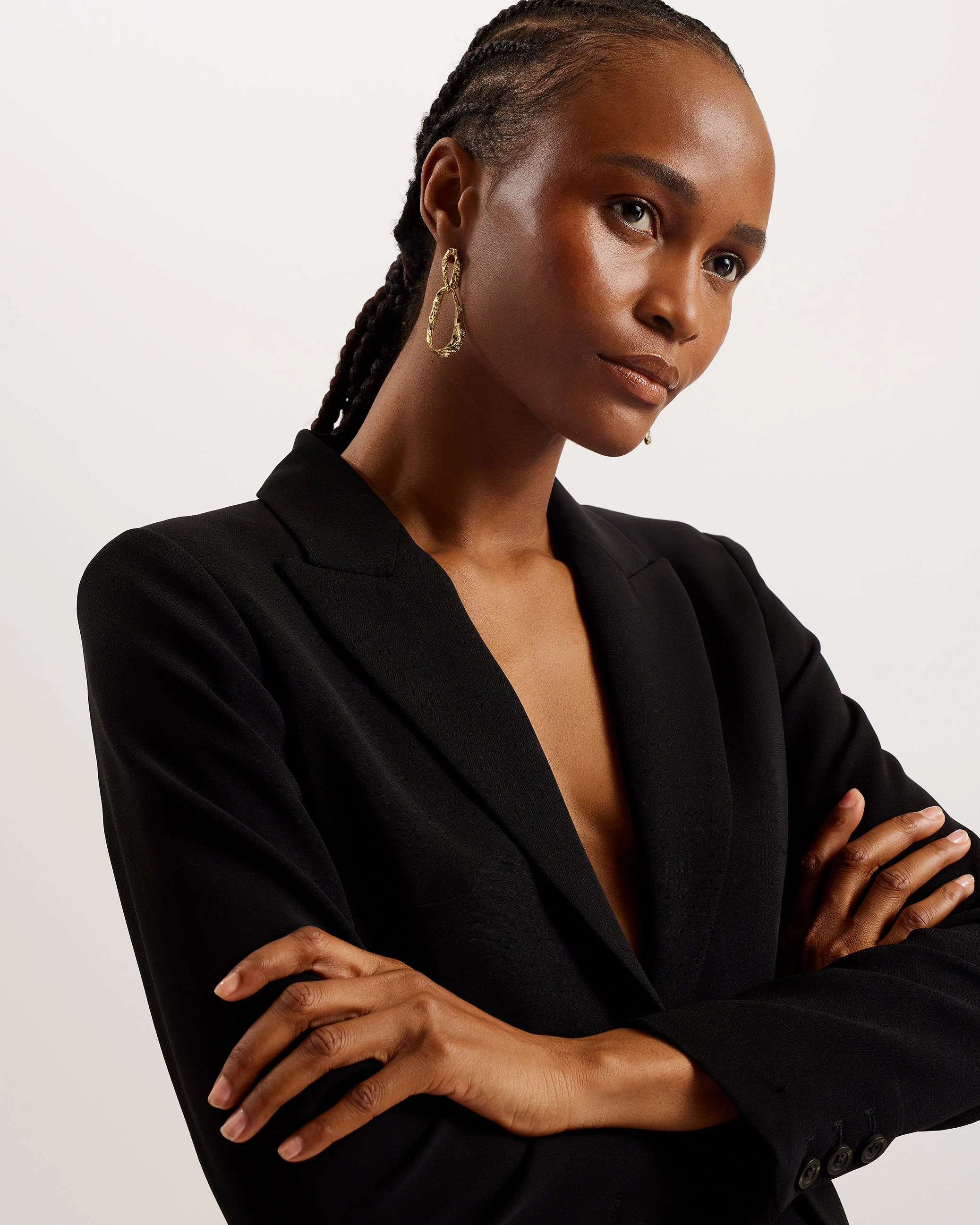 Manabl Single Breasted Tailored Blazer Black - Image 4