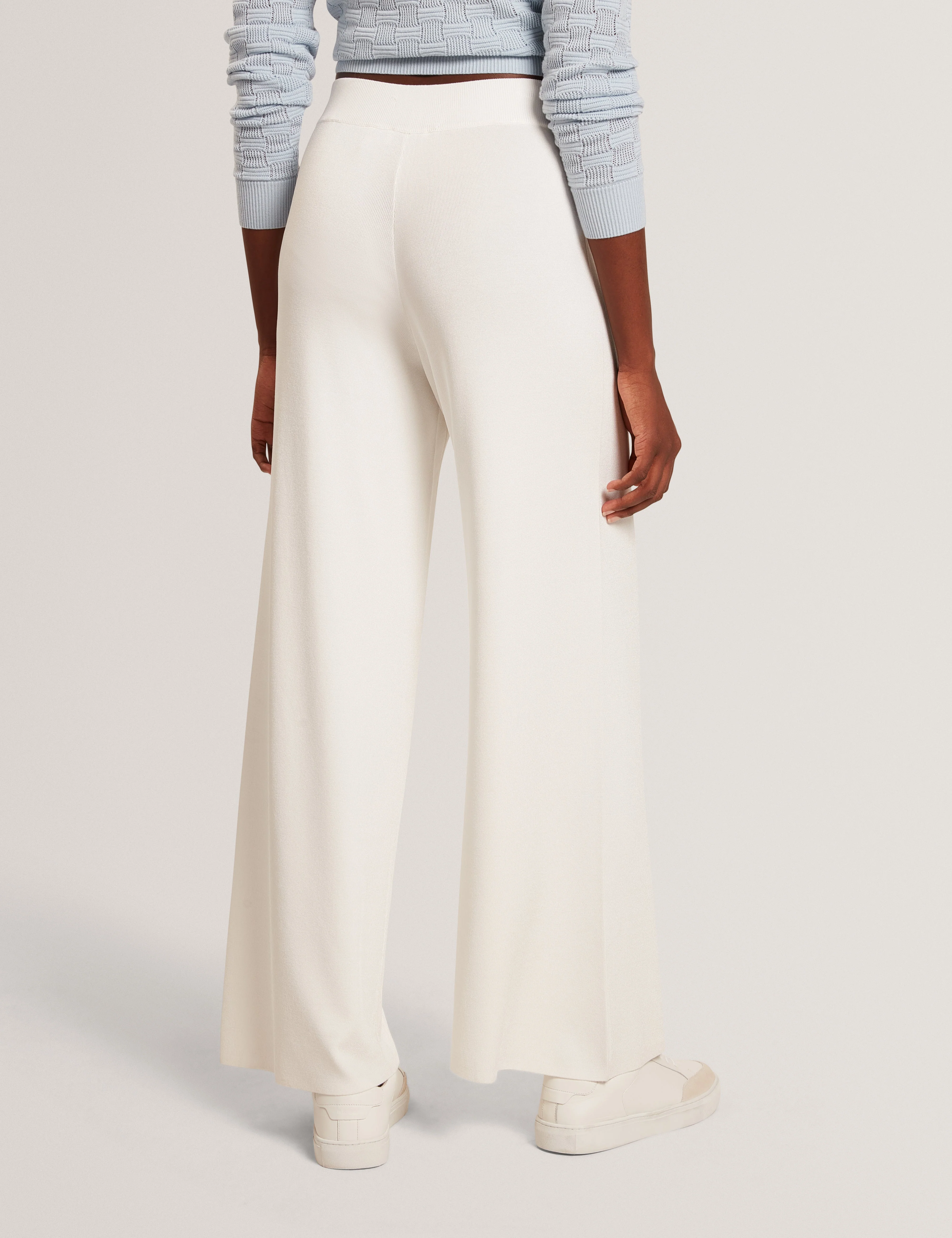 Matilli Wide Leg Knit Trouser Ivory - Image 5