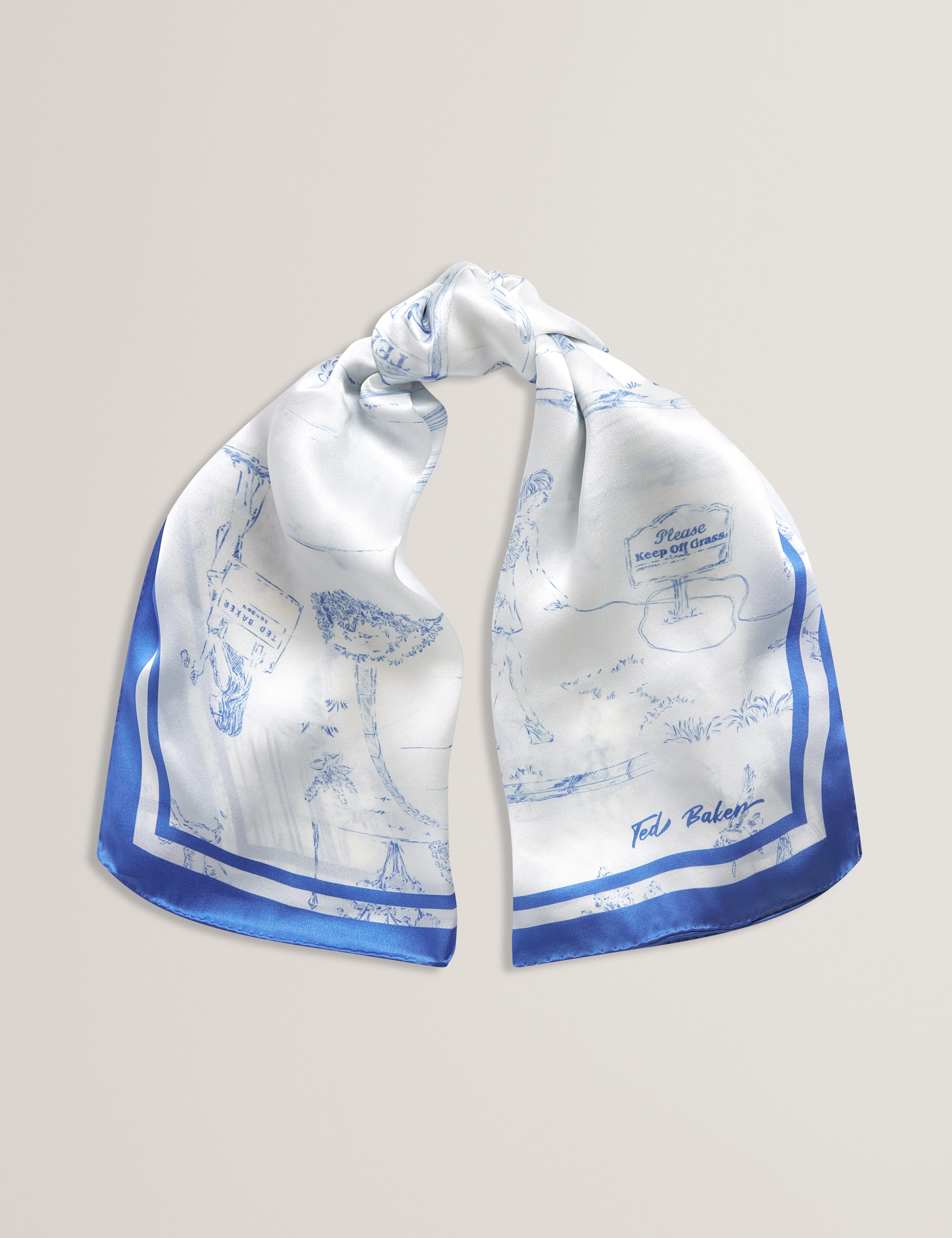 Mauvie Printed Square Scarf White