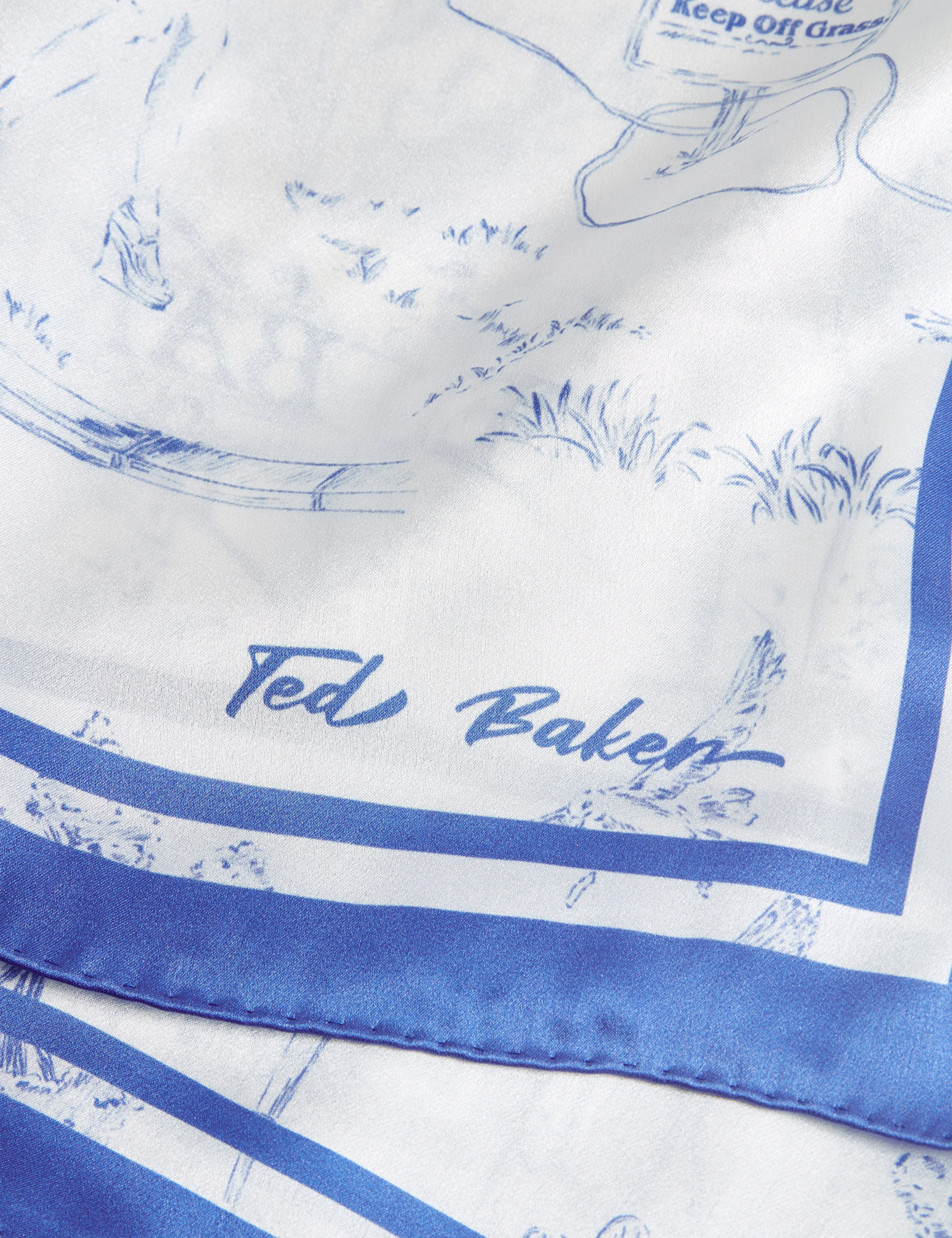Mauvie Printed Square Scarf White - Image 3