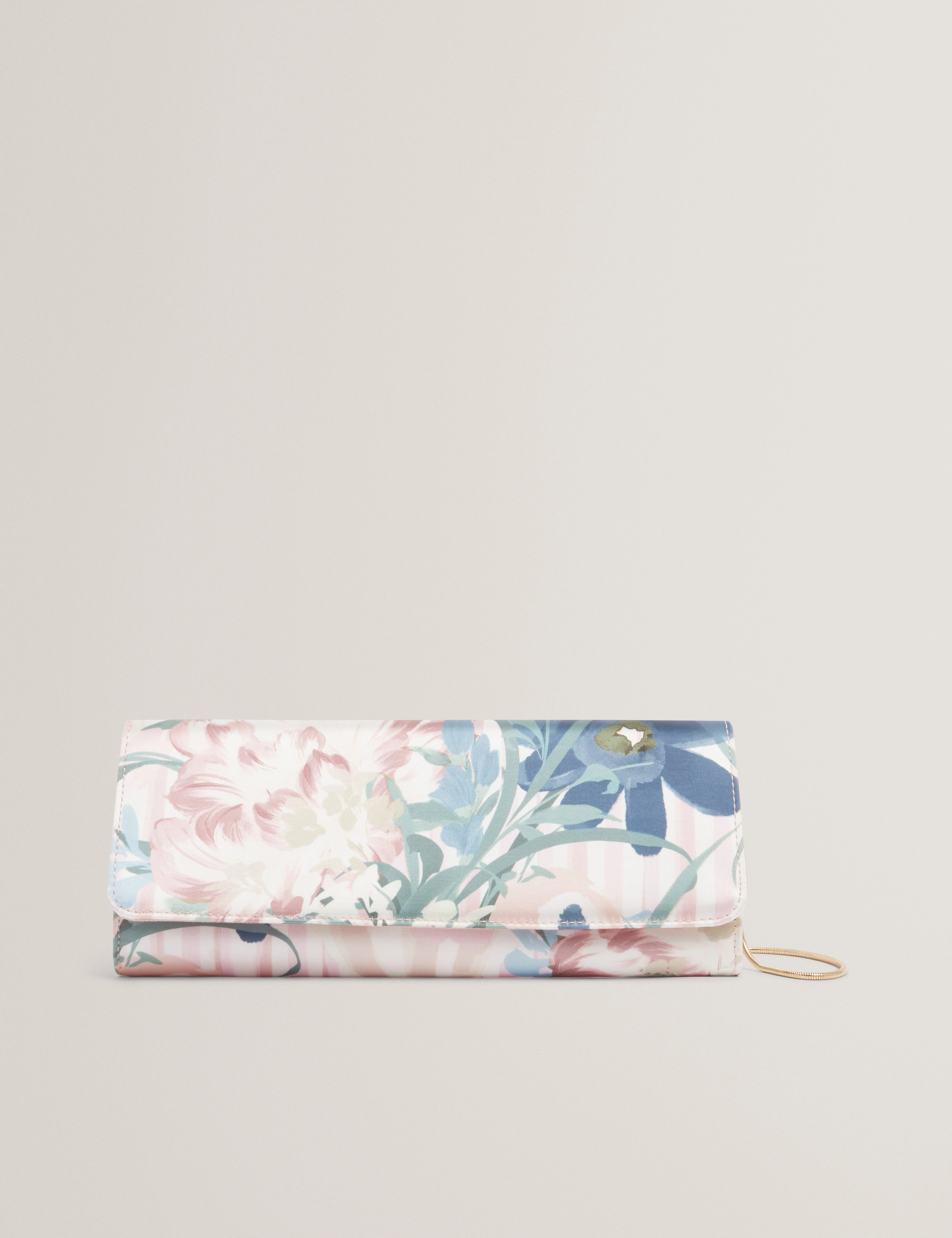 Meelena Floral Printed Baguette Clutch Bag Multicol