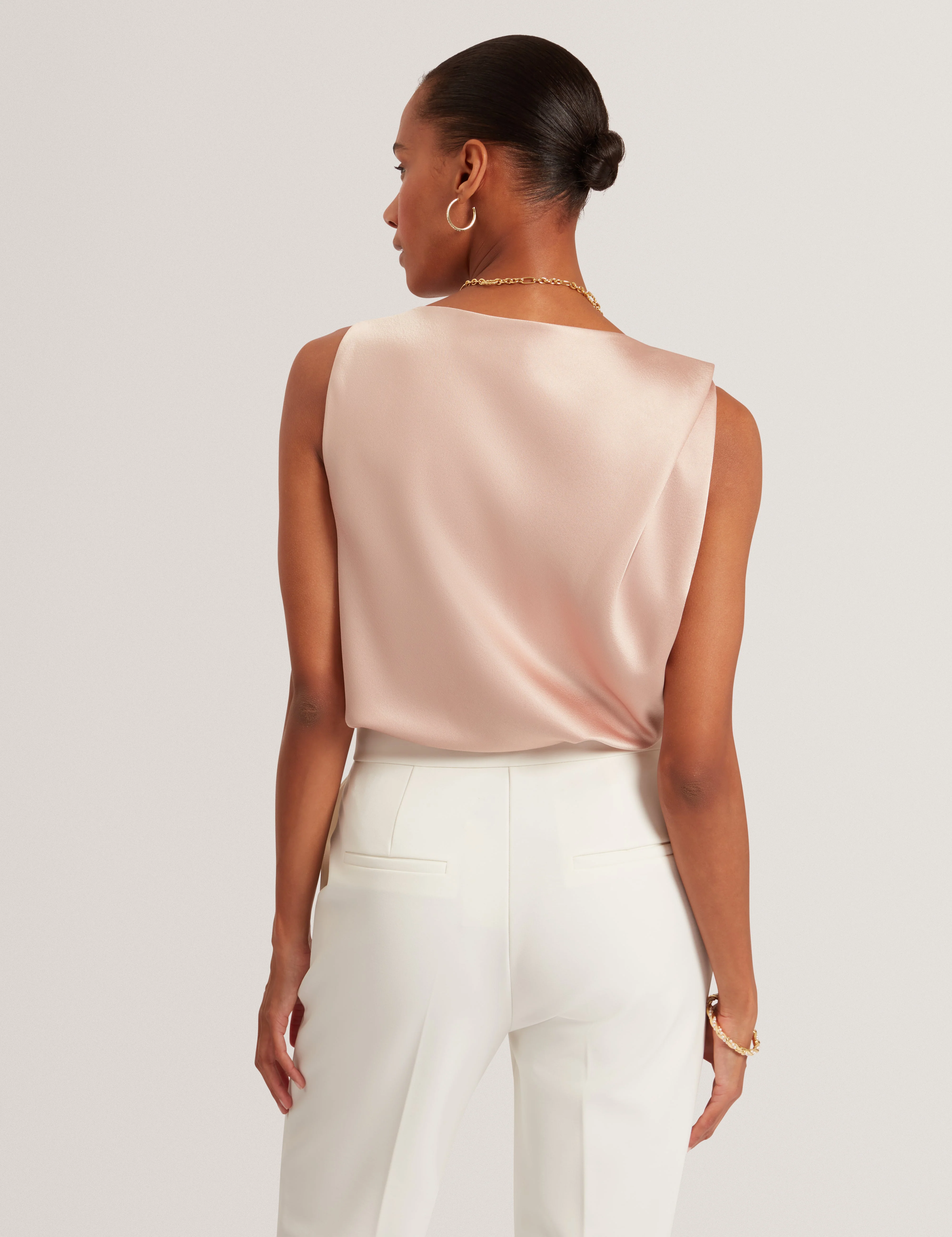 Miona Sleveless Twist Detail Top Dusky-Pink - Image 4