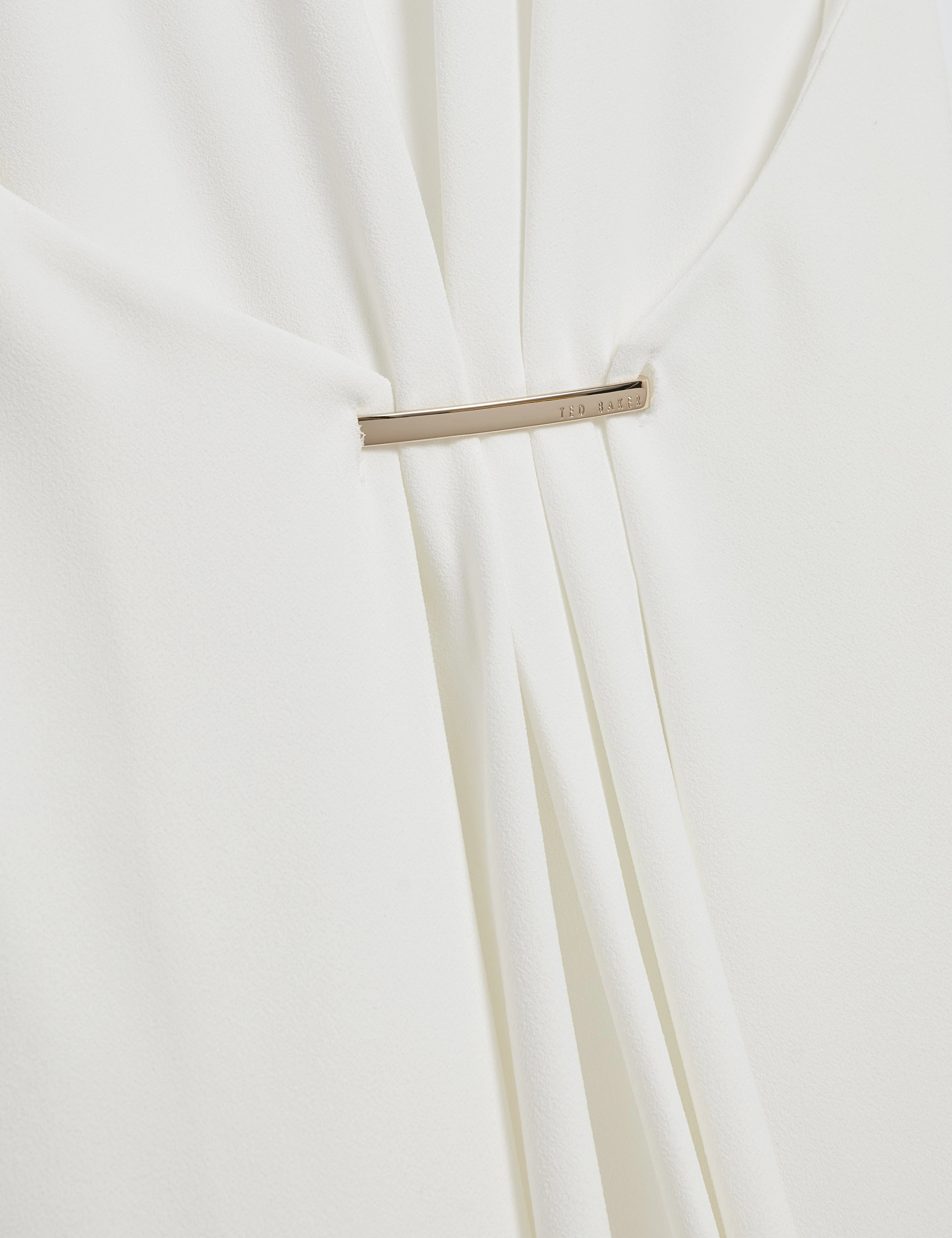 Miyaka Midi Dress With Bar Detail Ivory - Image 3