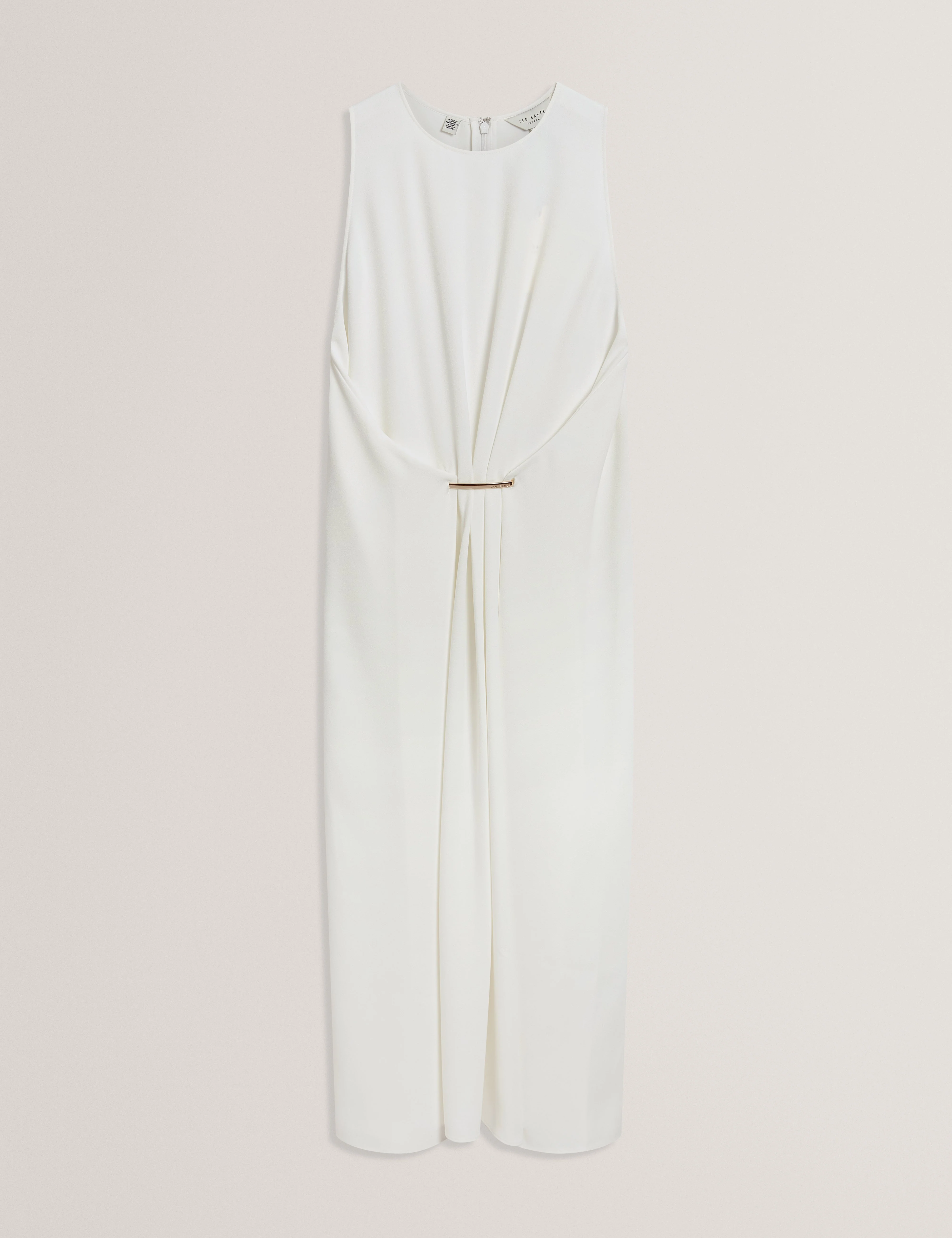 Miyaka Midi Dress With Bar Detail Ivory - Image 7