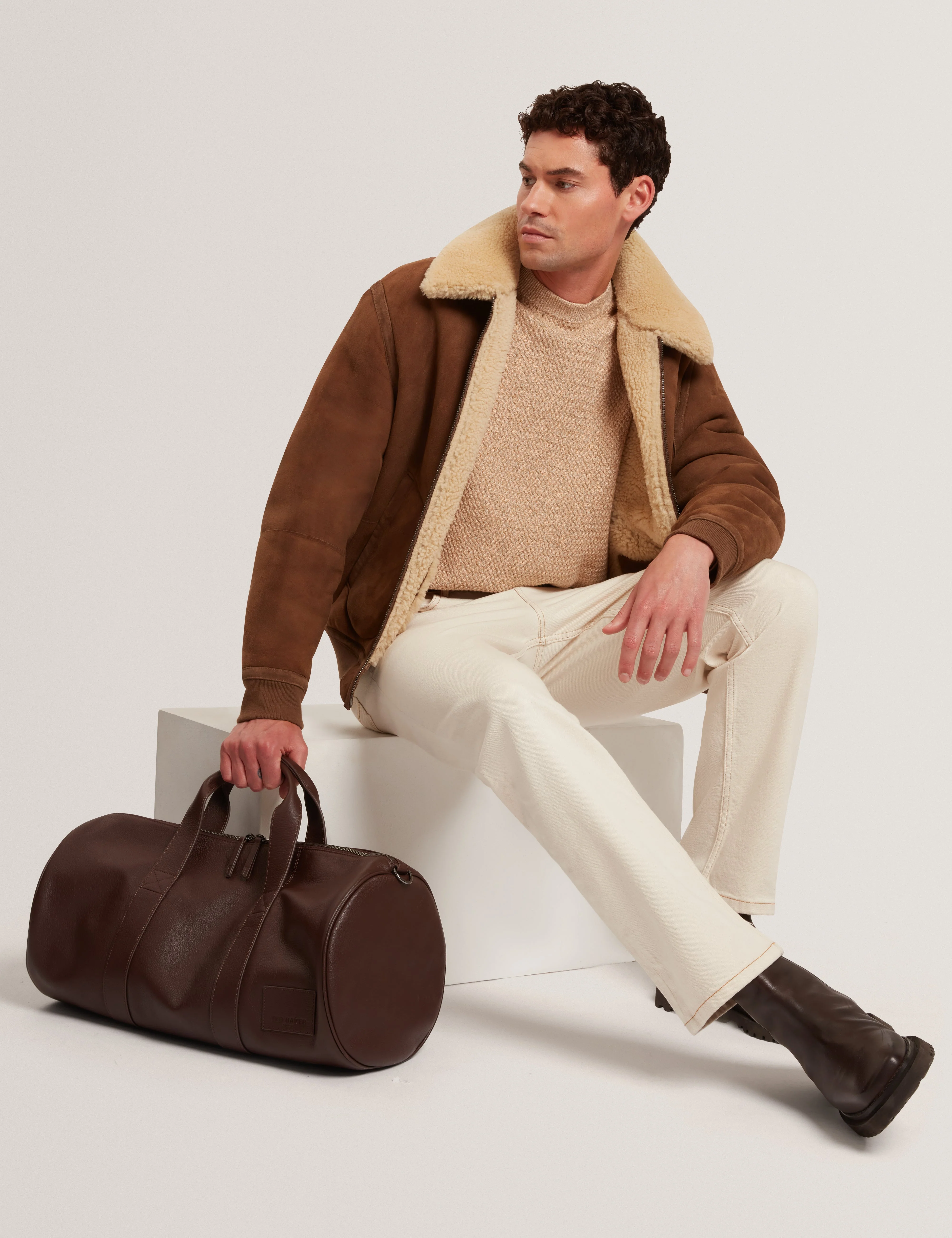 Monya Ls Textured Knit Crew Neck Camel - Image 6