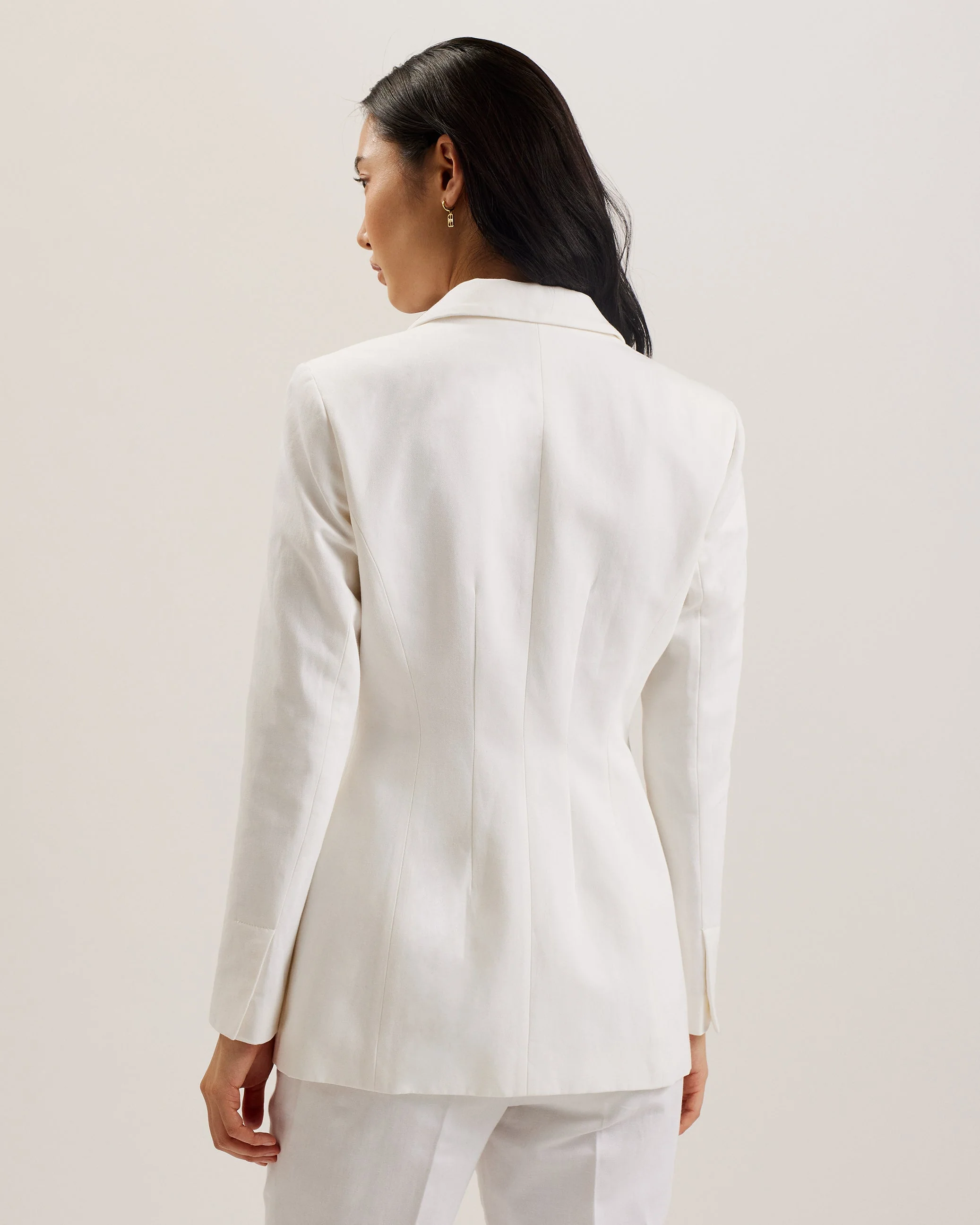 Musub Tailored Jacket With Faux Pockets White - Image 5