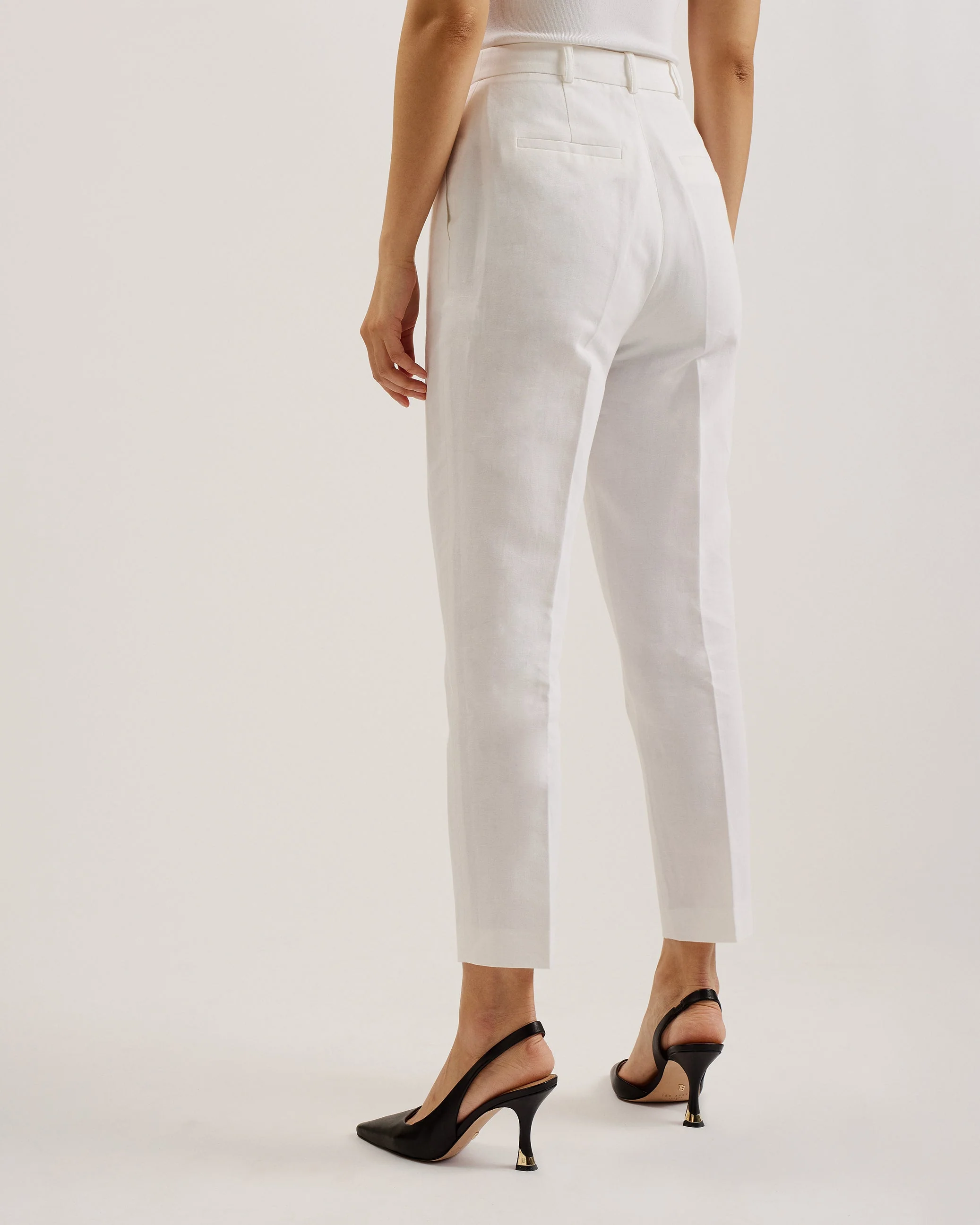 Musubt High Rise Tailored Trousers White - Image 4