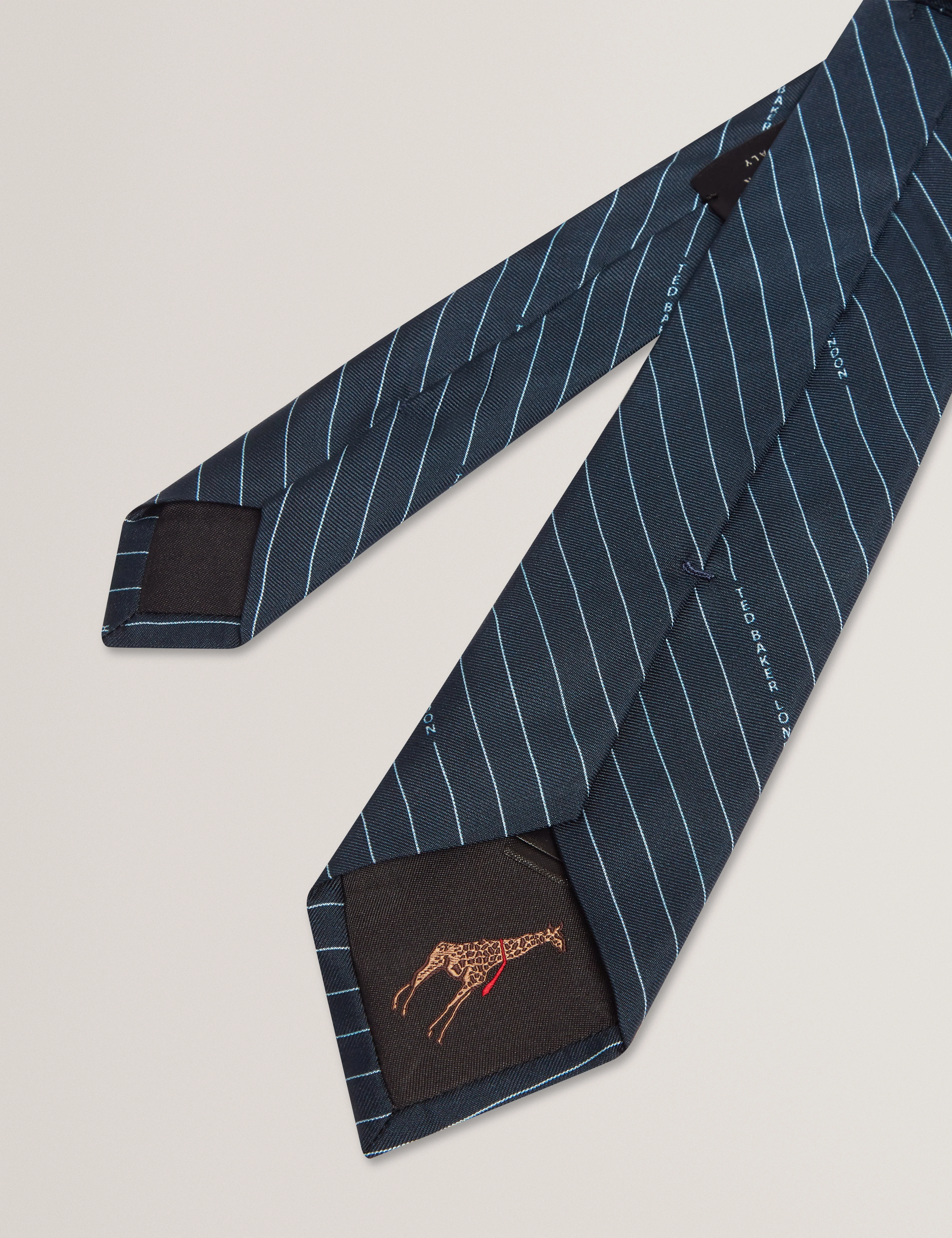 Octavio Ted Baker Stripe Silk Tie Navy - Image 4